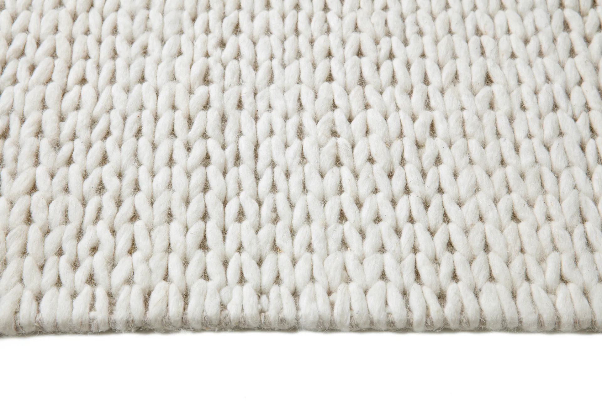 Tapete de lã Braided natural branco, 170x240 cm Scandi Living