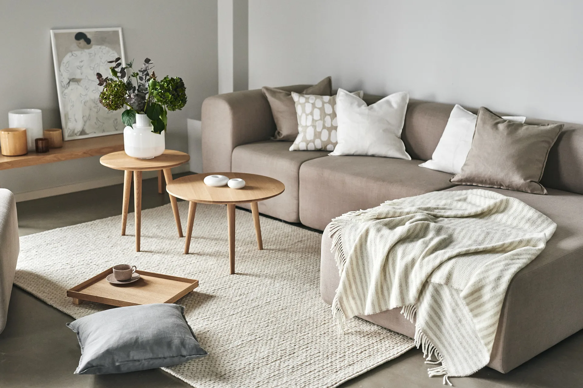 Tapete de lã Braided natural branco, 170x240 cm Scandi Living