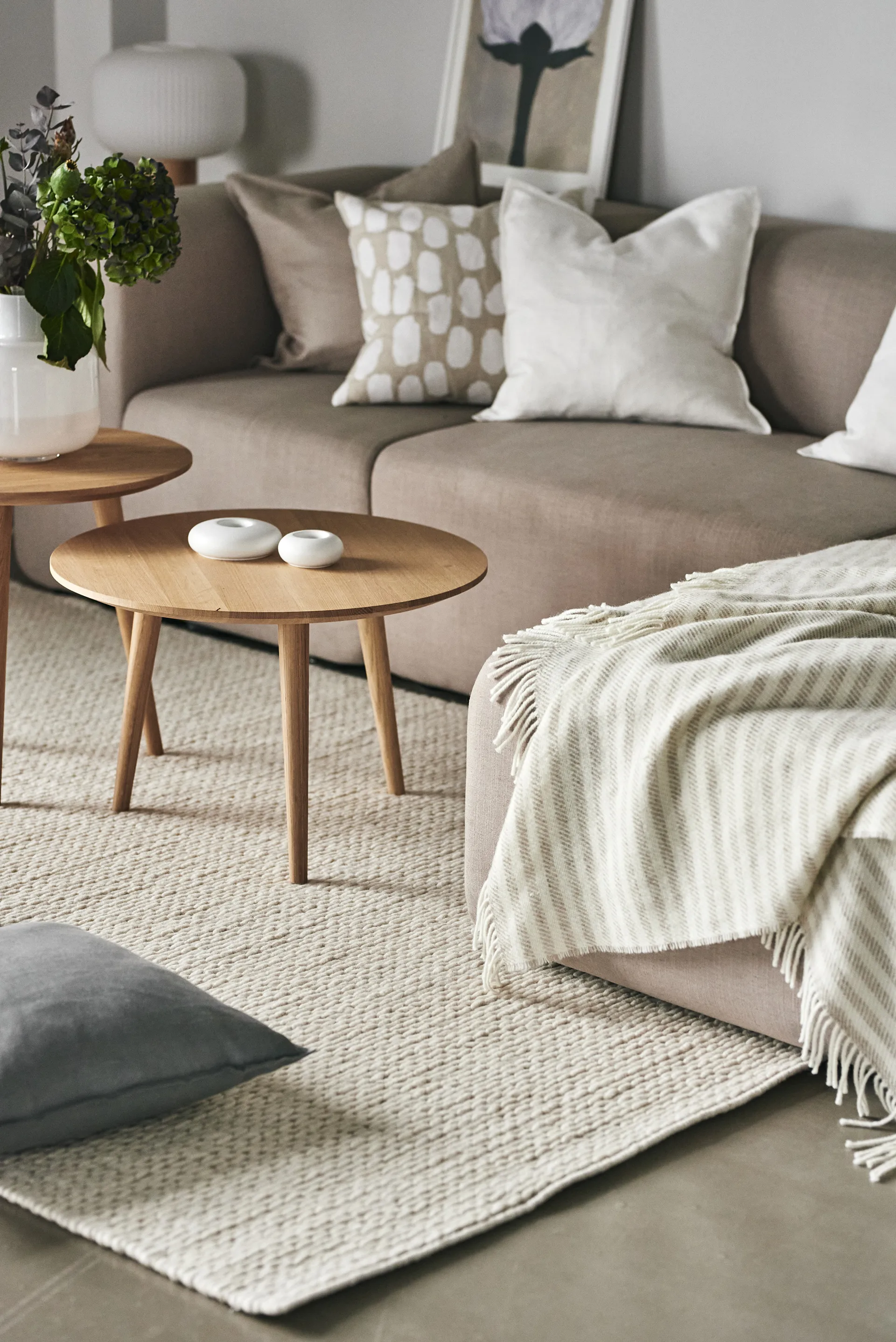 Tapete de lã Braided natural branco, 170x240 cm Scandi Living