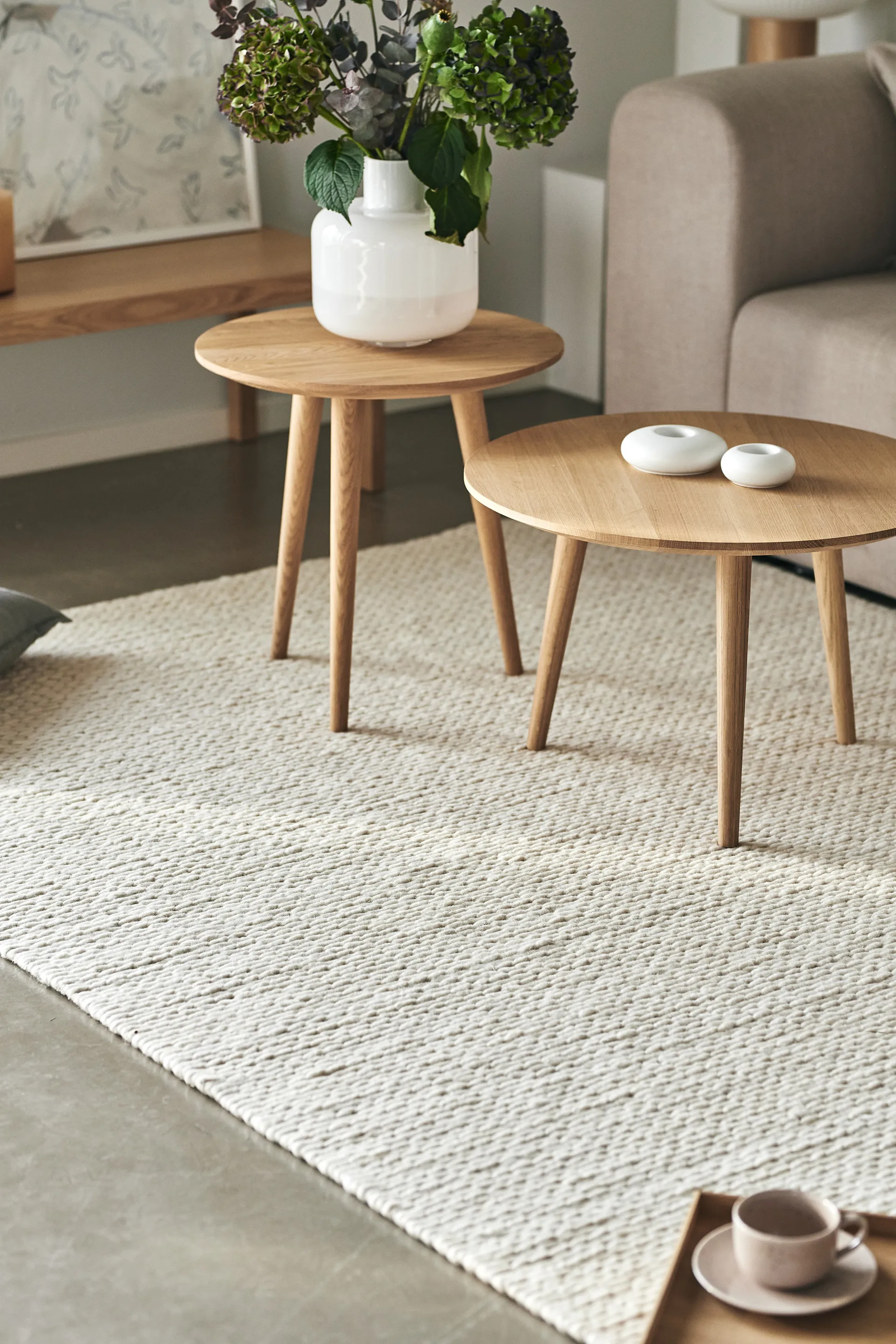 Tapete de lã Braided natural branco, 170x240 cm Scandi Living