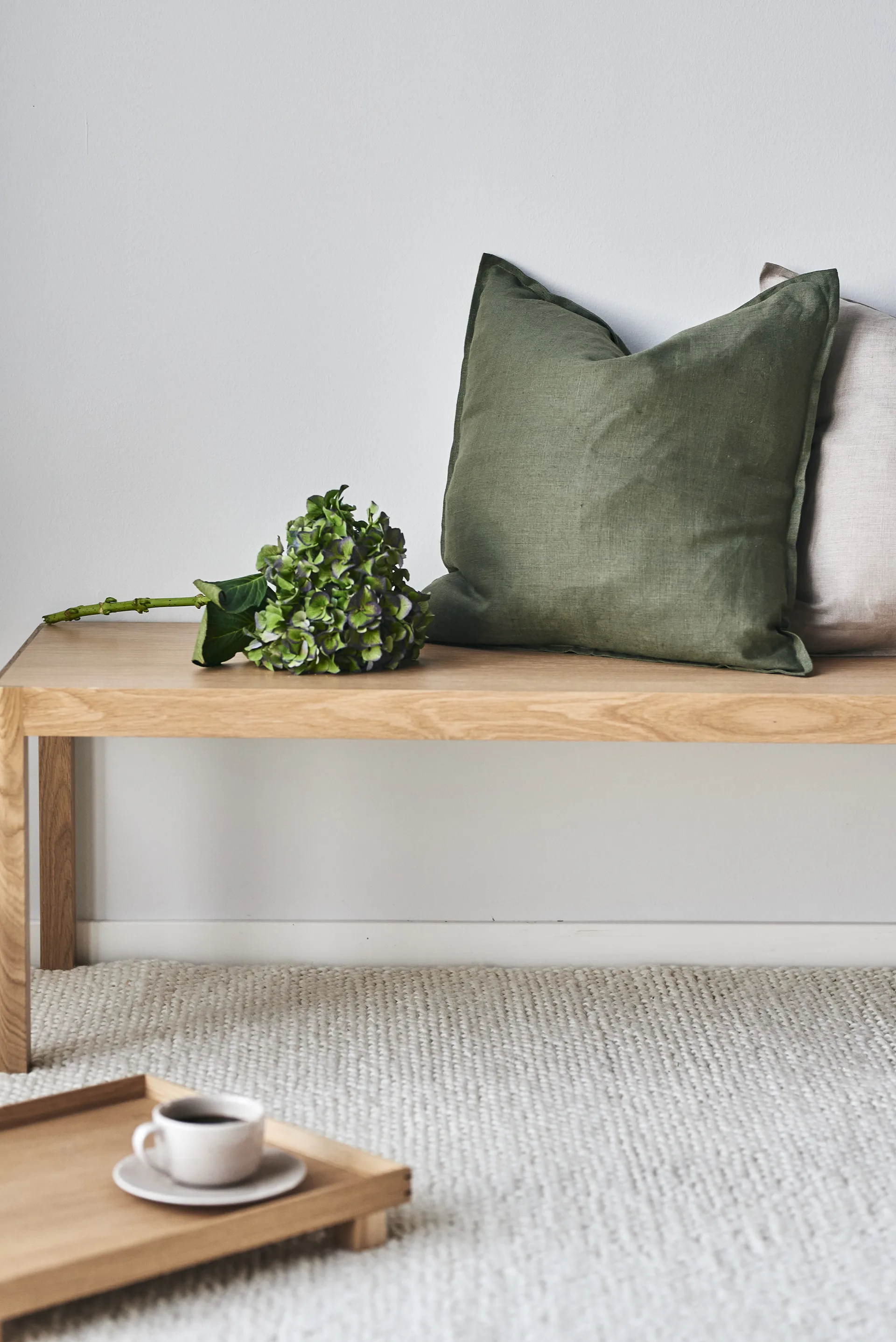 Tapete de lã Flock natural branco, 170x240 cm Scandi Living