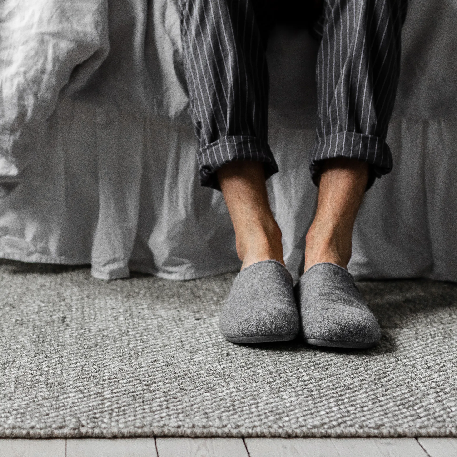 Tapete de lã Flock nature cinza, 170x240 cm Scandi Living