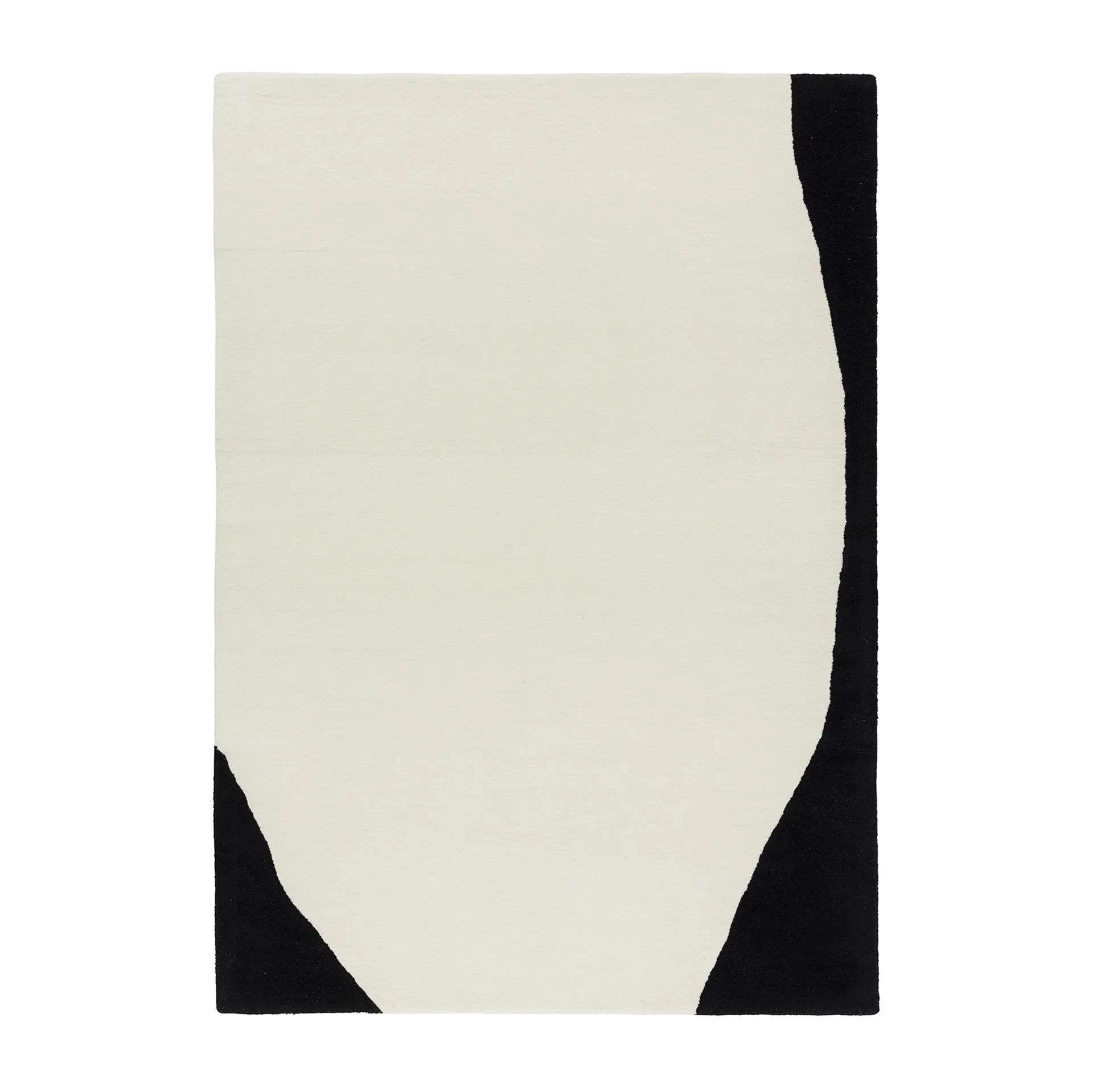 Tapete de lã Flow branco-preto, 170x240 cm Scandi Living