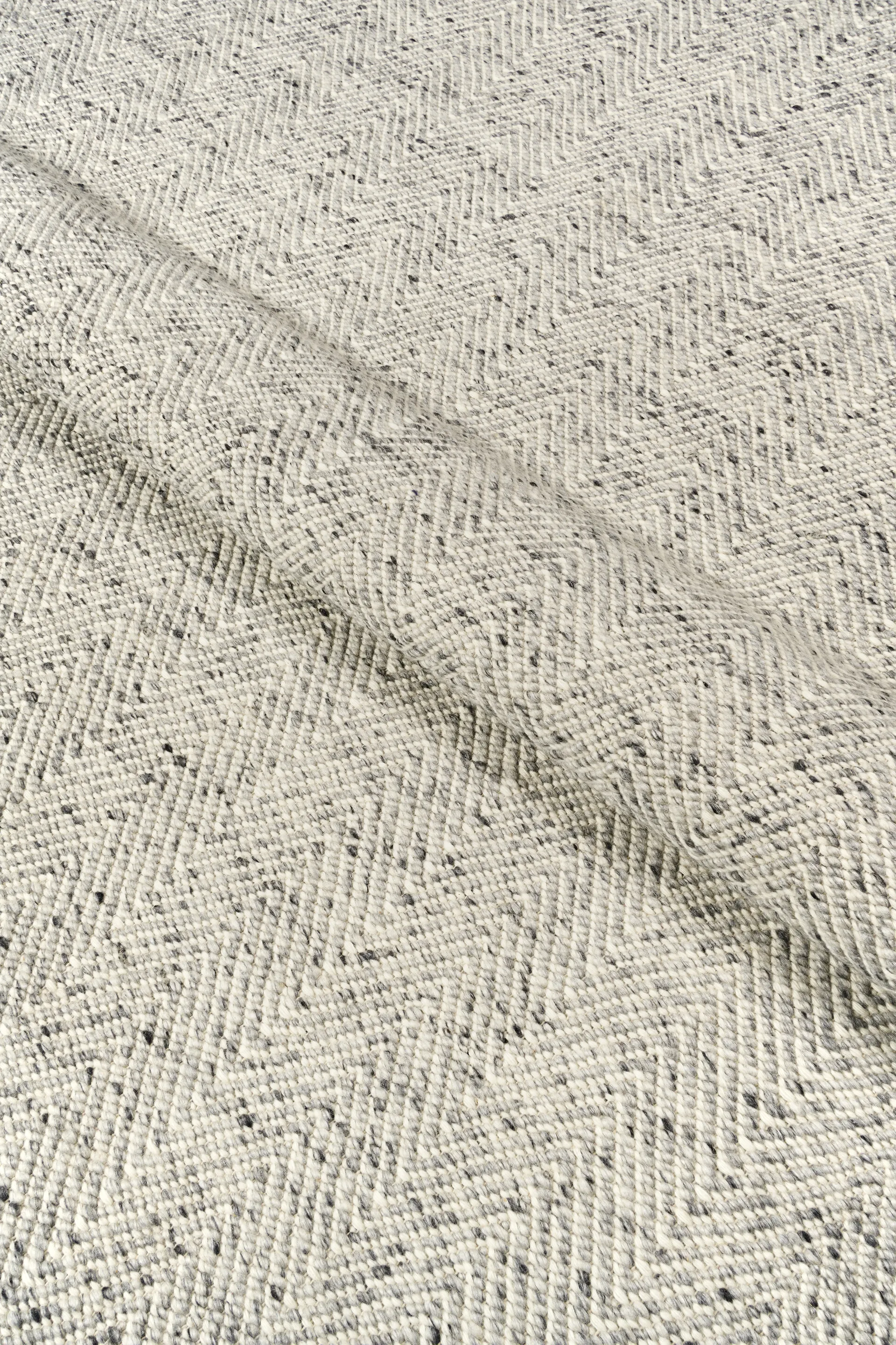 Tapete de lã Furrow natural branco/cinza, 200x300 cm Scandi Living