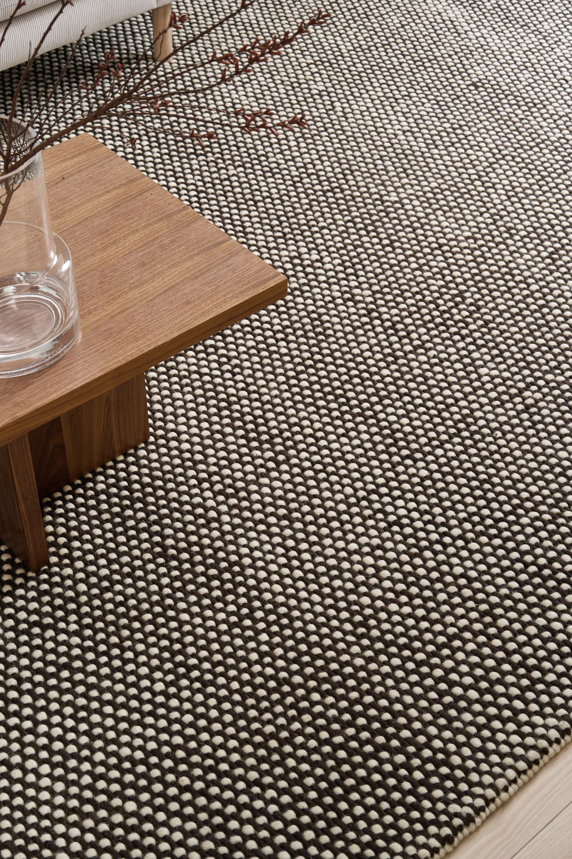 Tapete de lã Hill, Branco-marrom, 170x240 cm Scandi Living