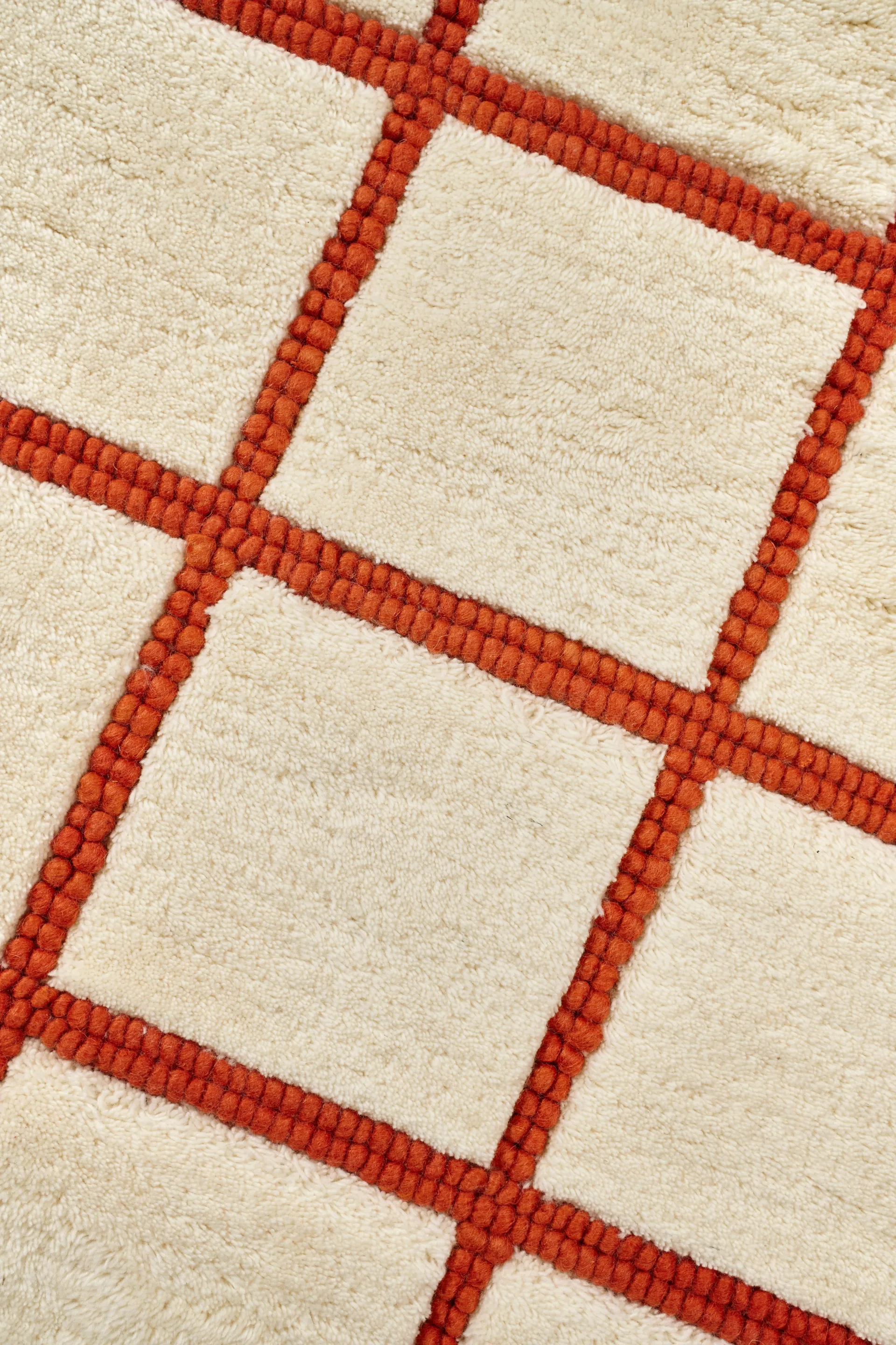 Tapete de lã Pasture natural branco/cor de ferrugem, 170x240 cm Scandi Living