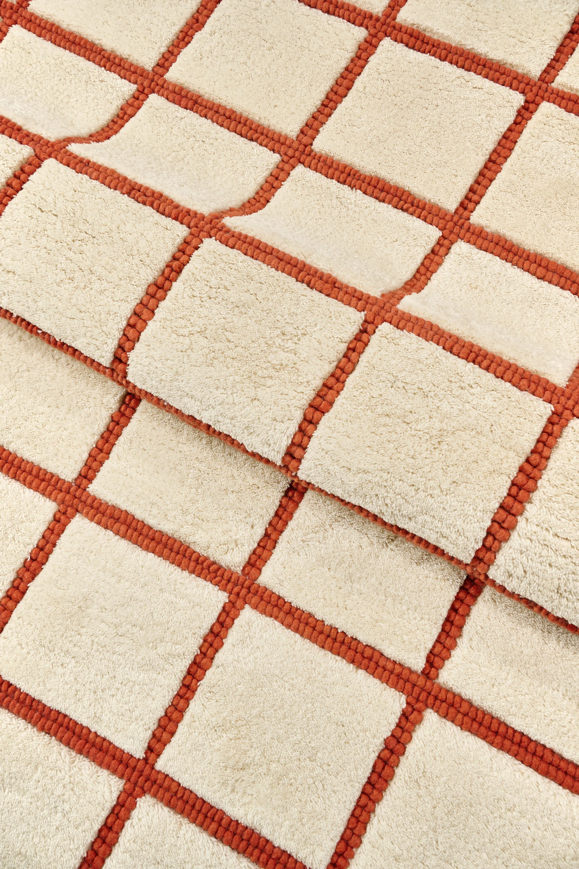 Tapete de lã Pasture natural branco/cor de ferrugem, 170x240 cm Scandi Living