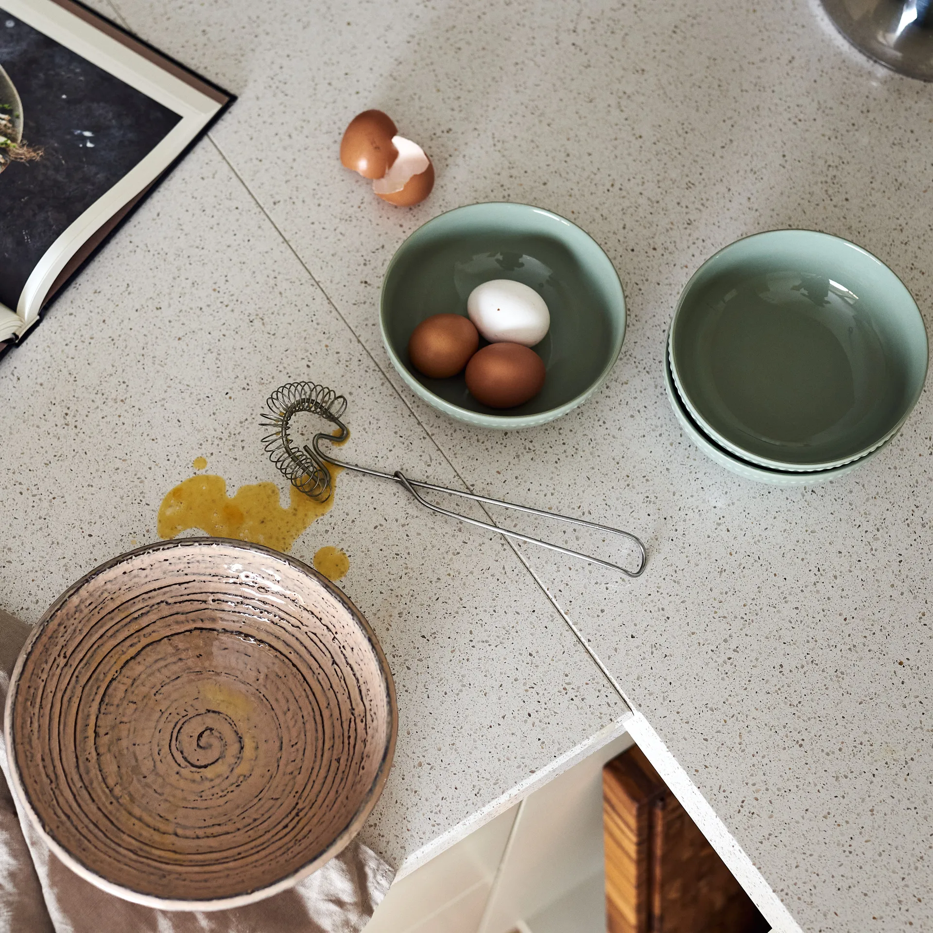 Tigela de cereais Dots 60 cl, 4 un., Verde Scandi Living