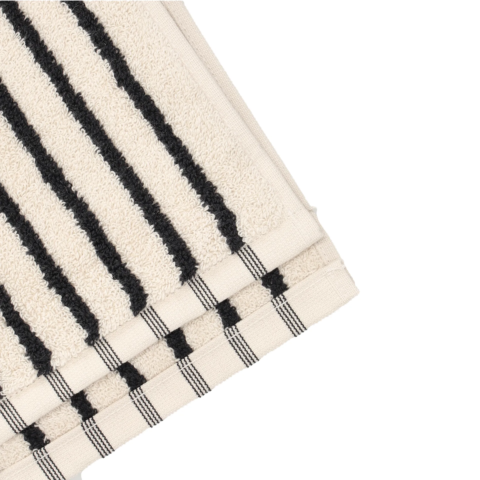 Toalha Drift 30x50 cm, Branco-preto Scandi Living