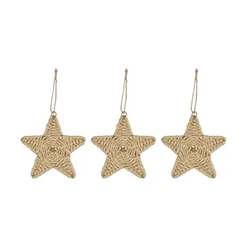 Twine enfeite de árvore de Natal estrela, conjunto de 3 - natural - Scandi Living