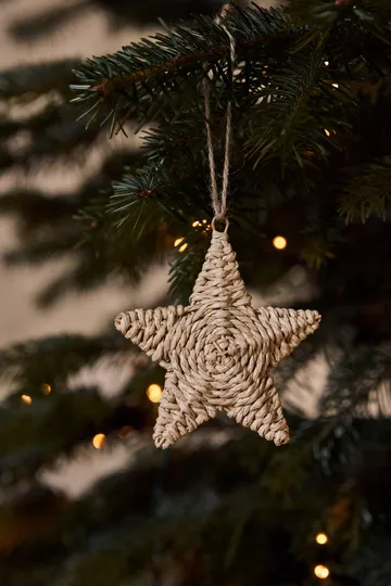 Twine enfeite de árvore de Natal estrela, conjunto de 3 - natural - Scandi Living