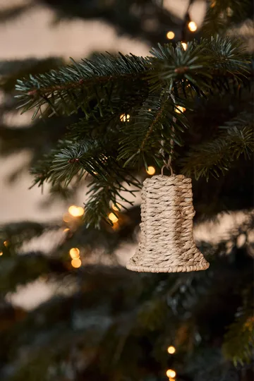 Twine ornamento de árvore de Natal sino, pack de 3 - natural - Scandi Living