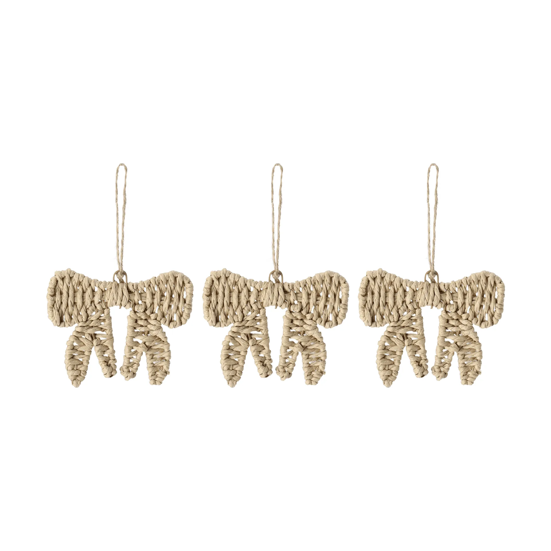 Twine ornamentos de Natal em forma de laço, conjunto de 3 peças, natural Scandi Living