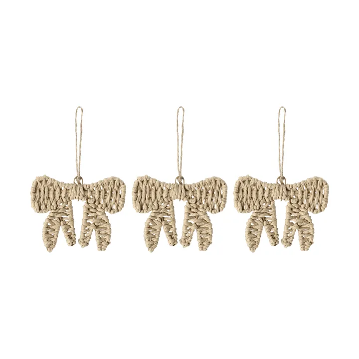 Twine ornamentos de Natal em forma de laço, conjunto de 3 peças - natural - Scandi Living