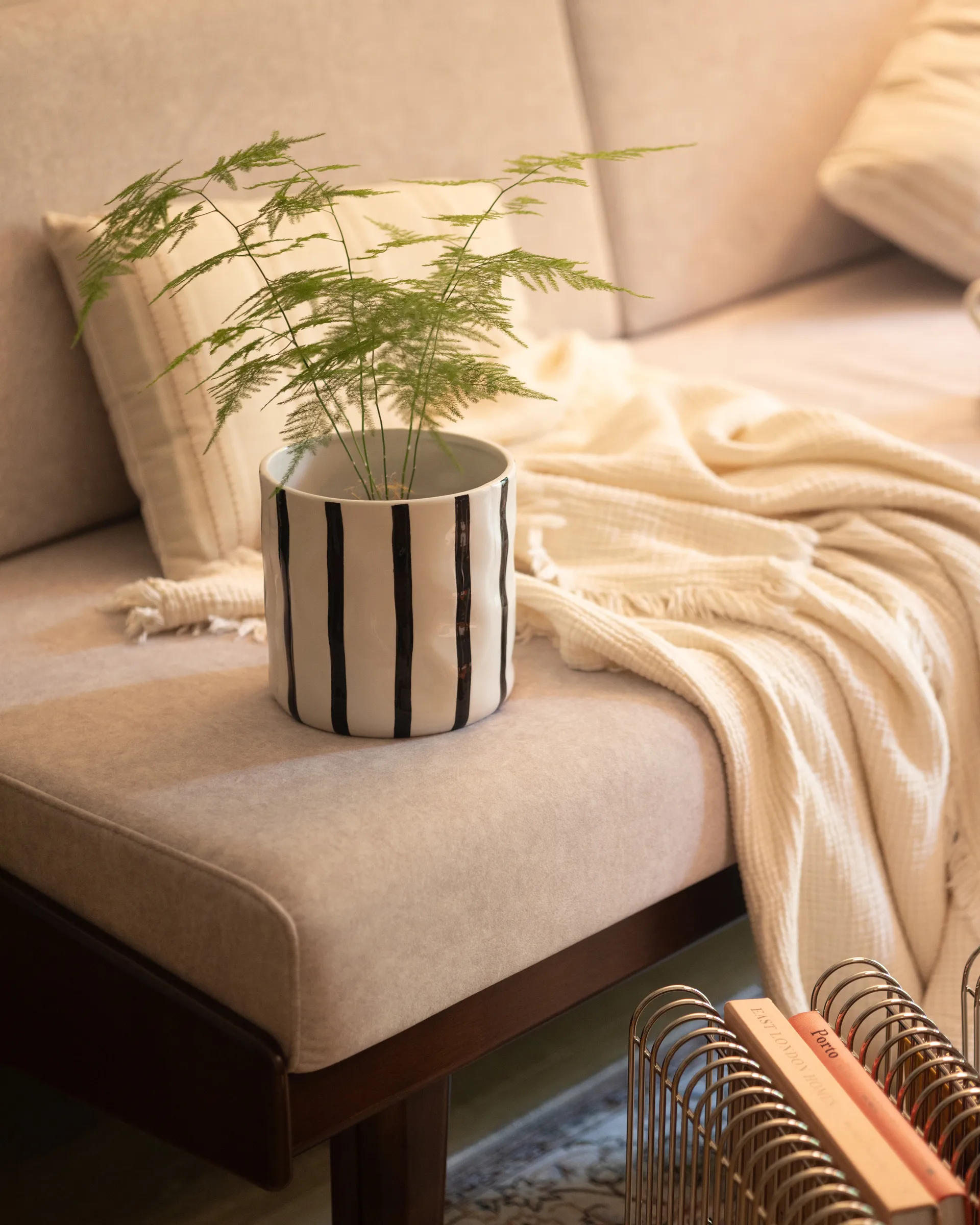 Vaso Thrive Ø16 cm, Preto-branco  Scandi Living