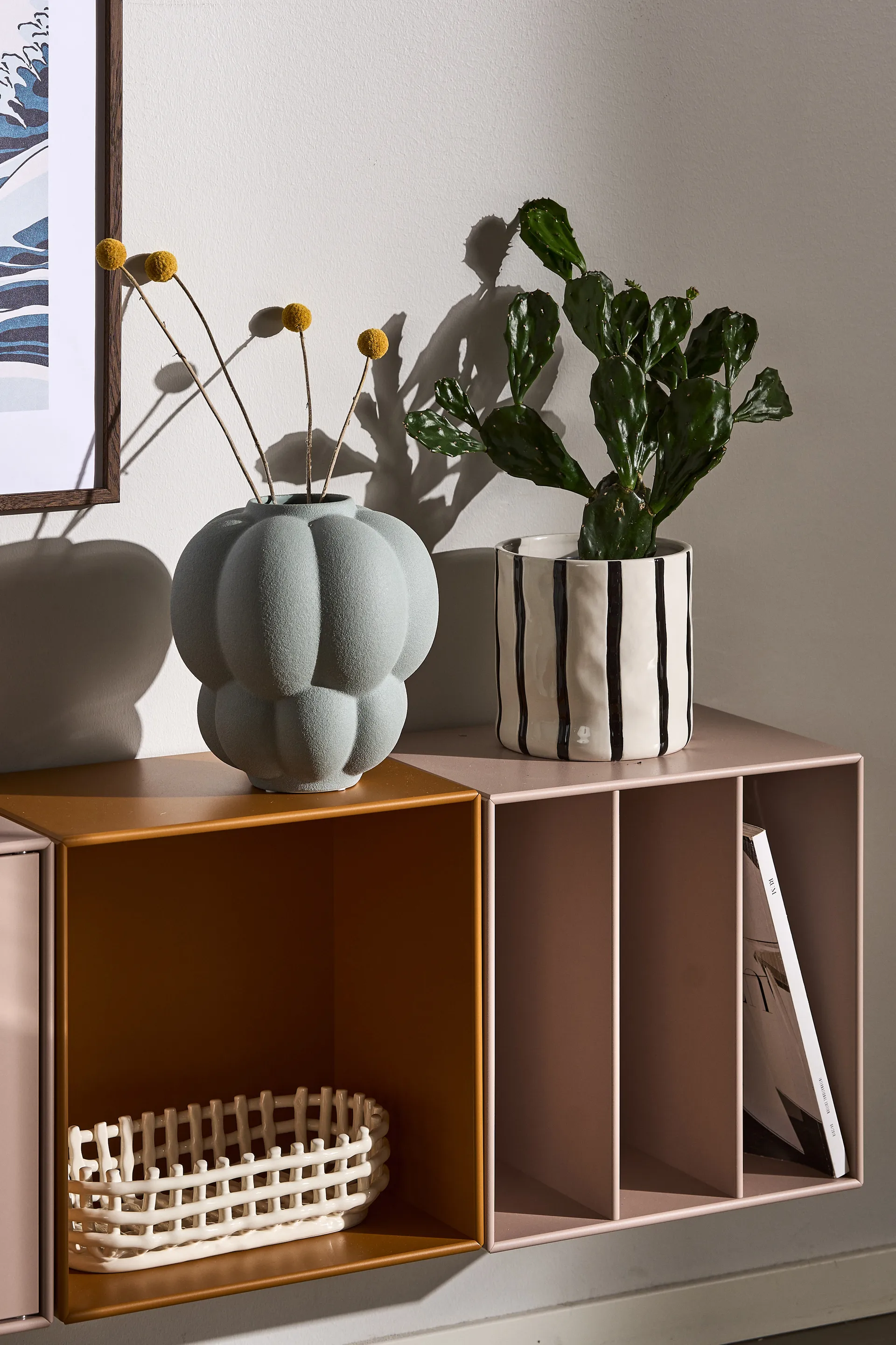 Vaso Thrive Ø20 cm , Preto-branco  Scandi Living