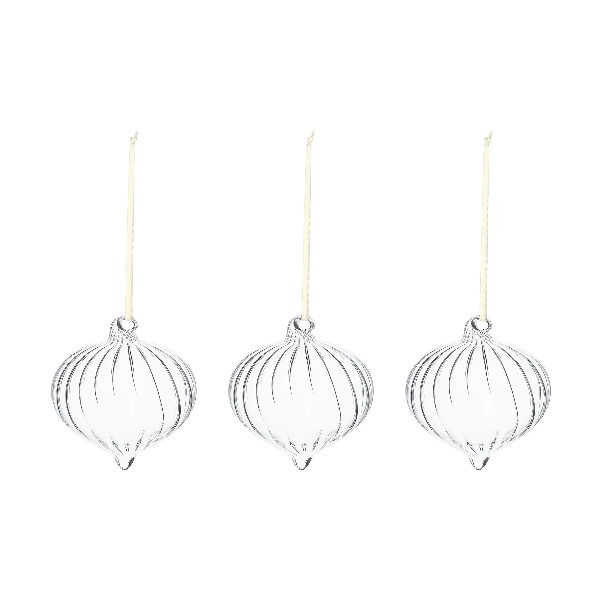 Whisper bolas de Natal, conjunto de 3, Transparente Scandi Living