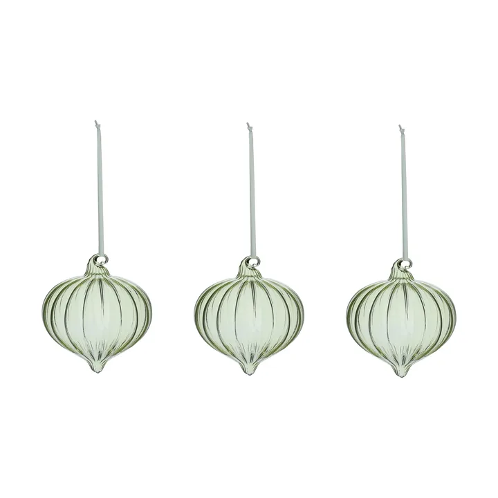 Whisper bolas de Natal, conjunto de 3 - Verde - Scandi Living