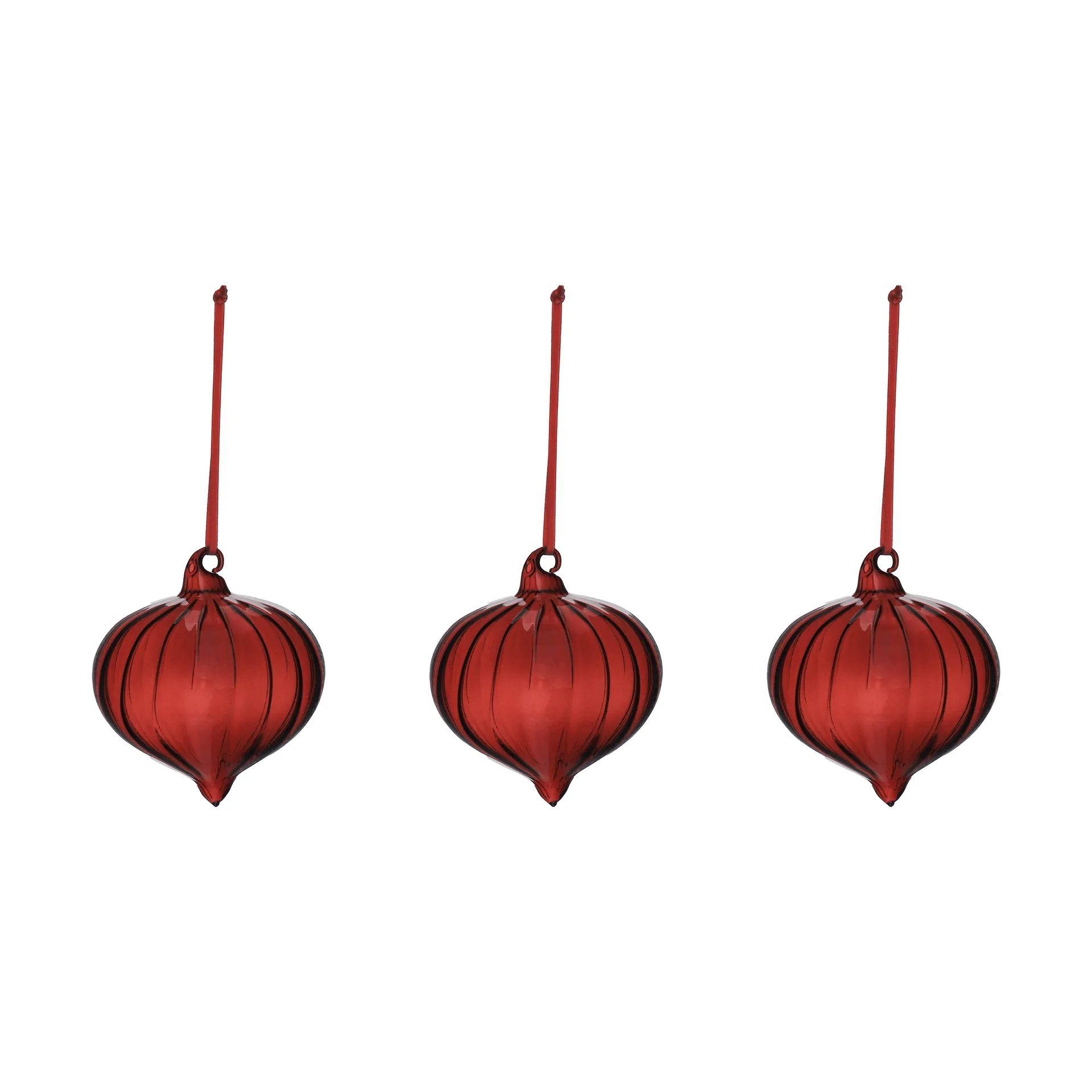 Whisper bolas de Natal, conjunto de 3, Vermelho Scandi Living