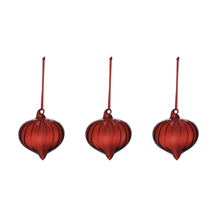 Whisper bolas de Natal, conjunto de 3 - Vermelho - Scandi Living