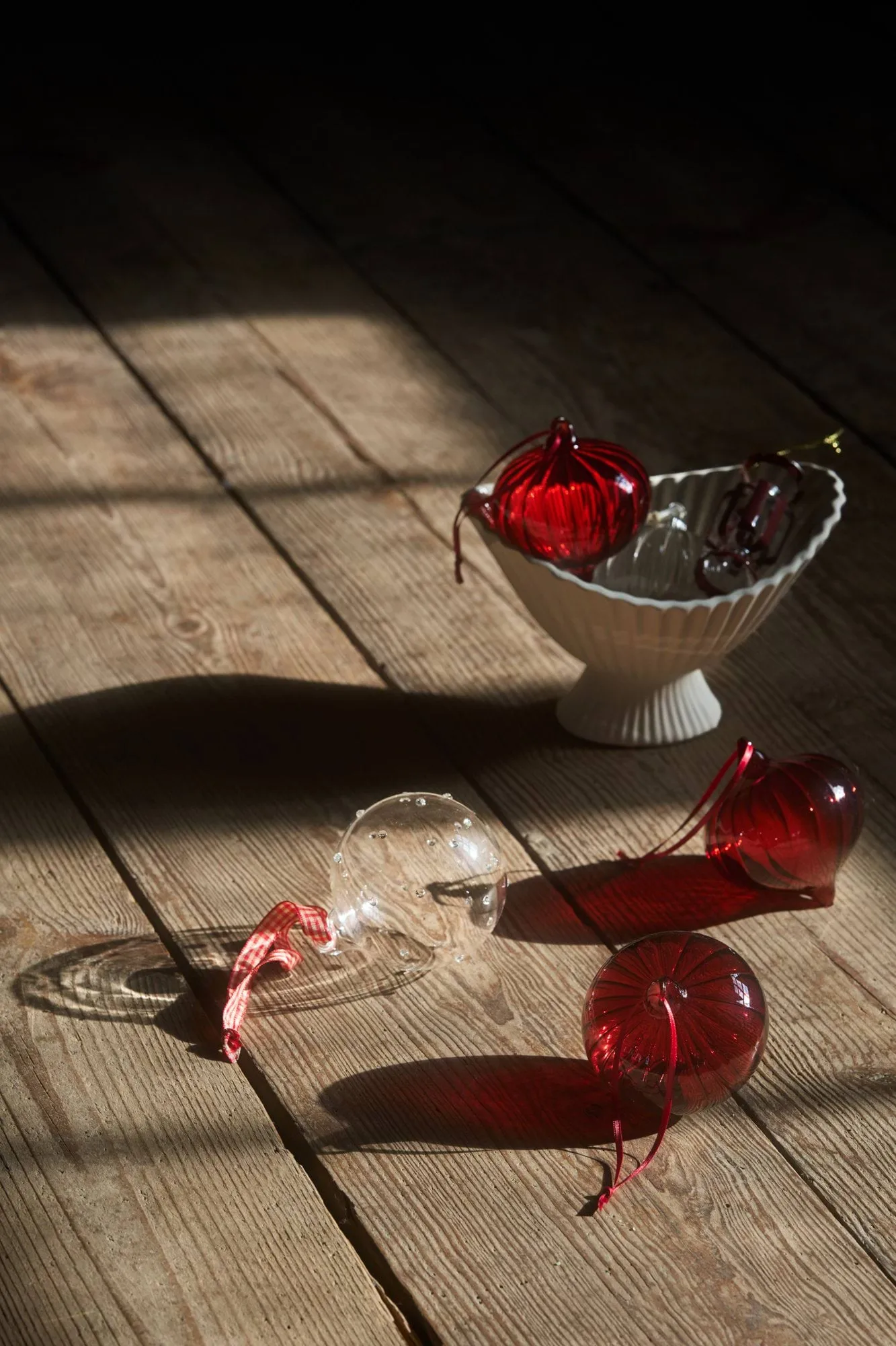 Whisper bolas de Natal, conjunto de 3, Vermelho Scandi Living