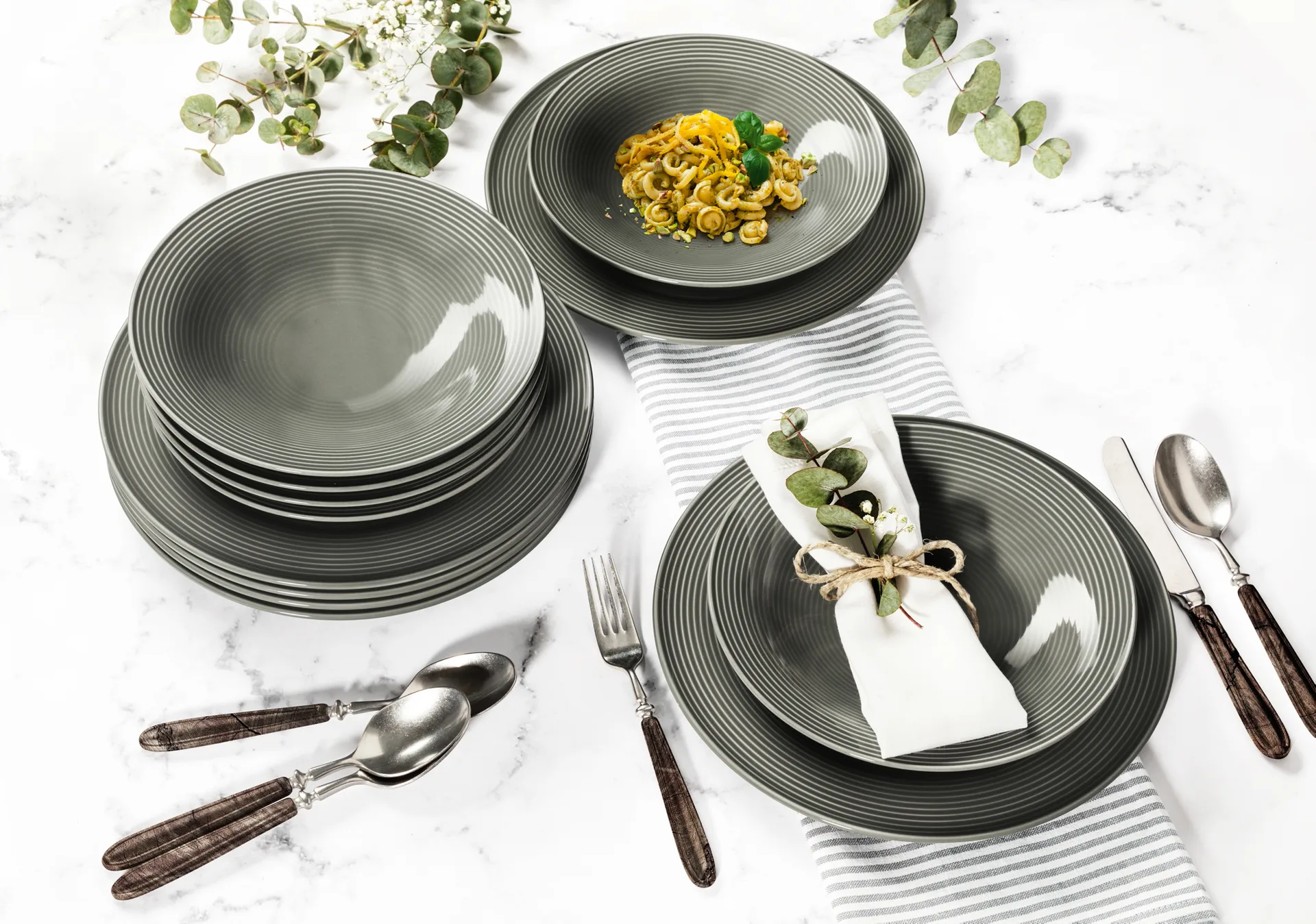 Conjunto de louça Beat 12 peças, Cinzento Pérola Seltmann Weiden