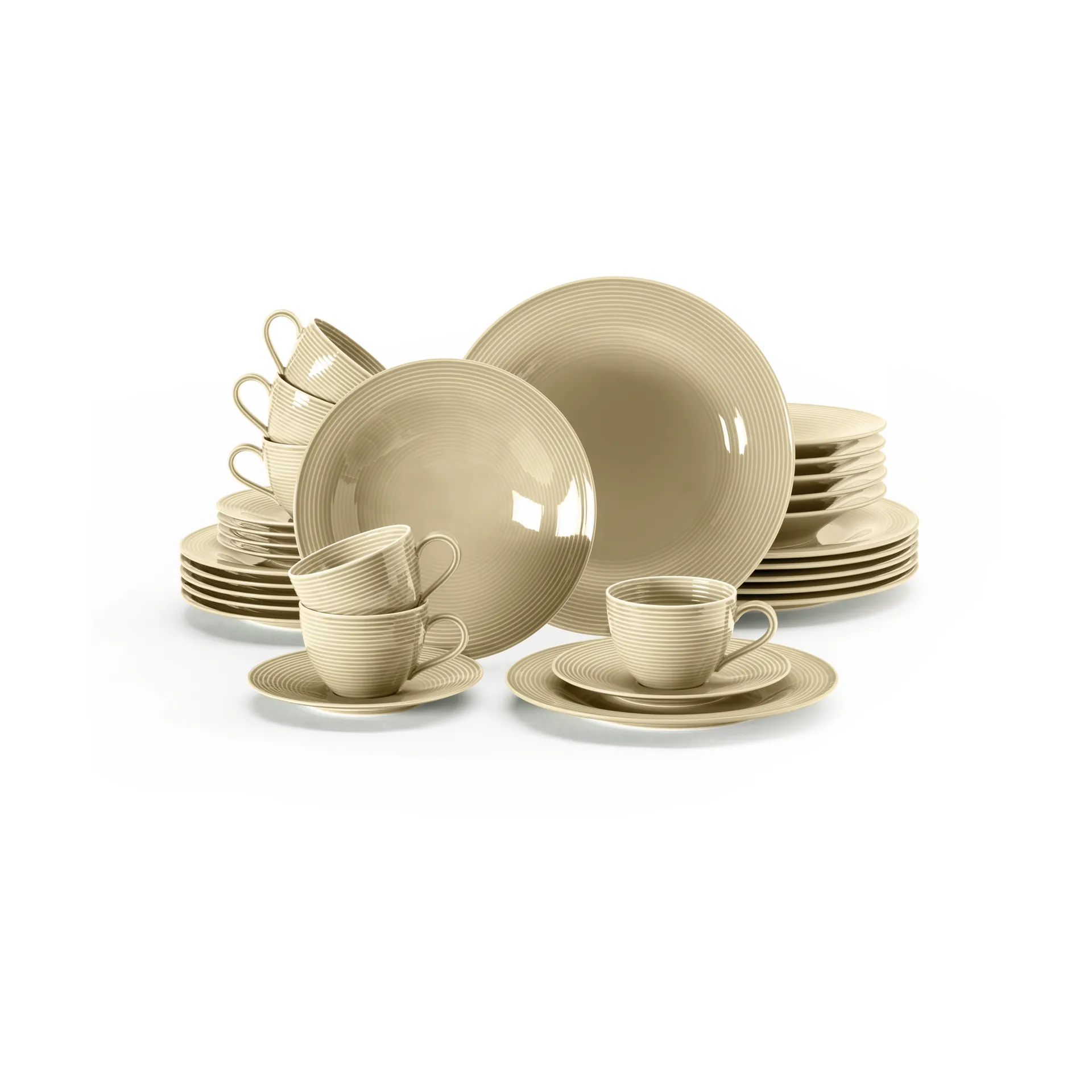 Conjunto de louça Beat 30 peças, Bege areia Seltmann Weiden
