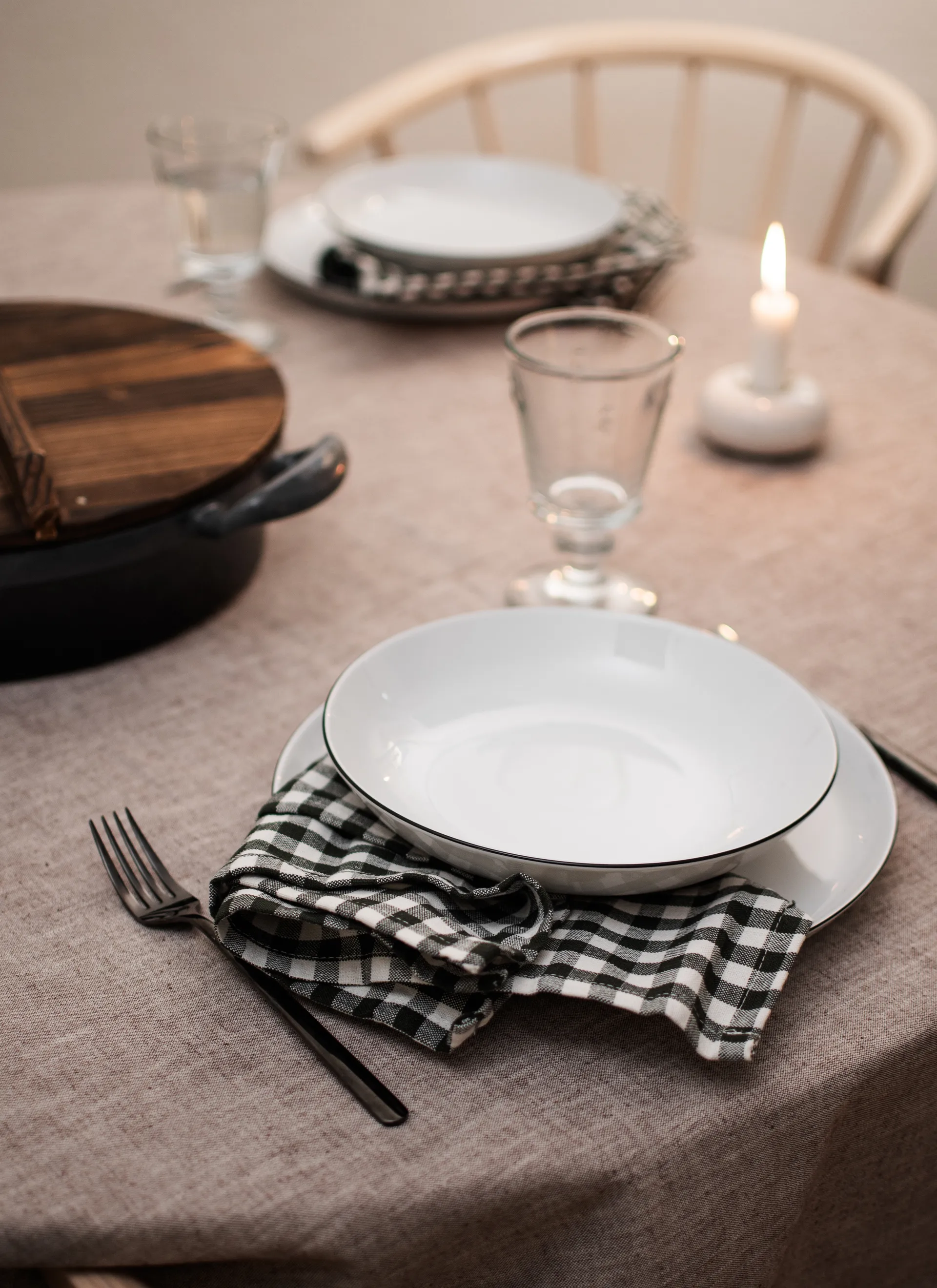 Conjunto de louça Lido black line 12- peças, Branco com borda preta Seltmann Weiden