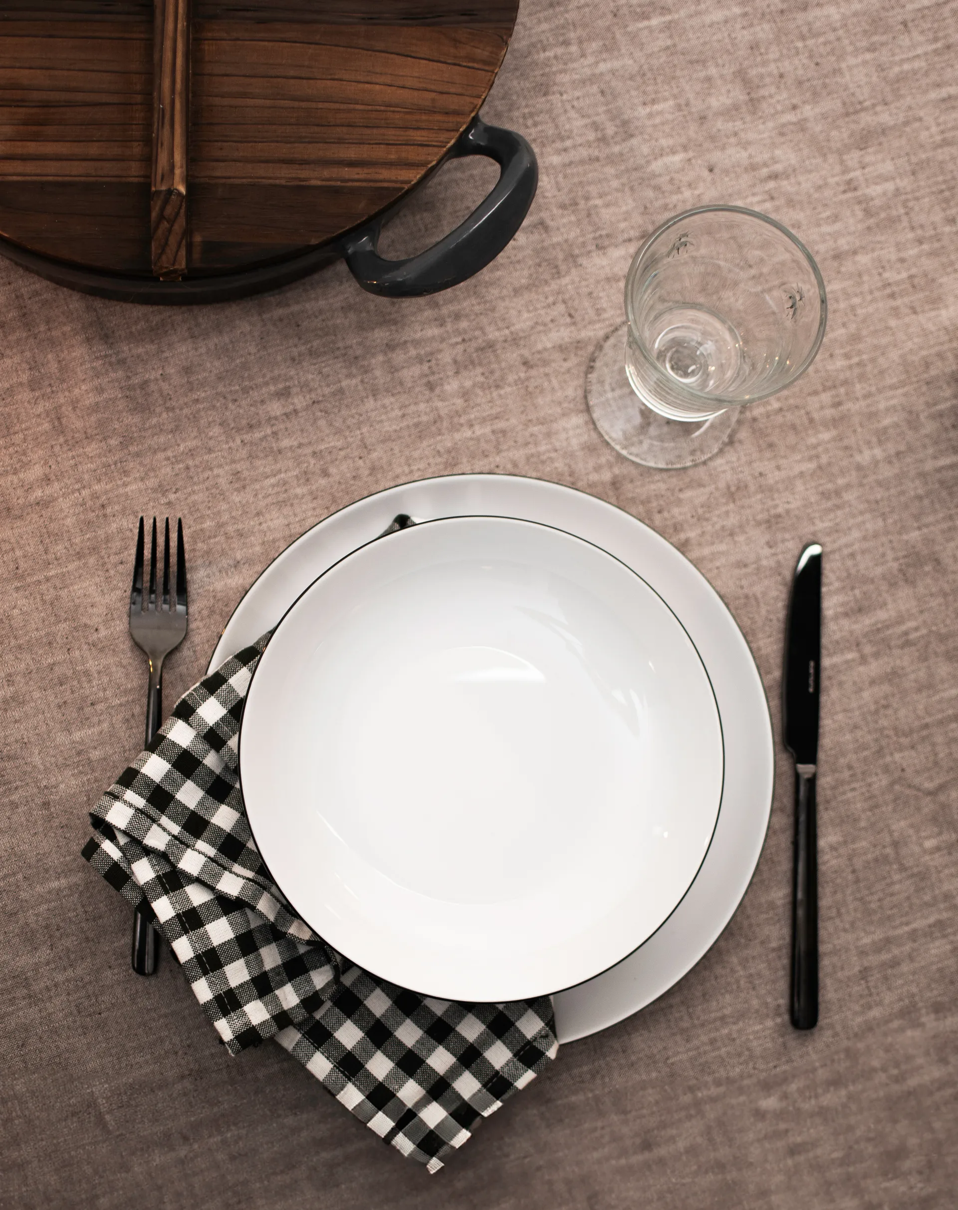 Conjunto de louça Lido black line 12- peças, Branco com borda preta Seltmann Weiden