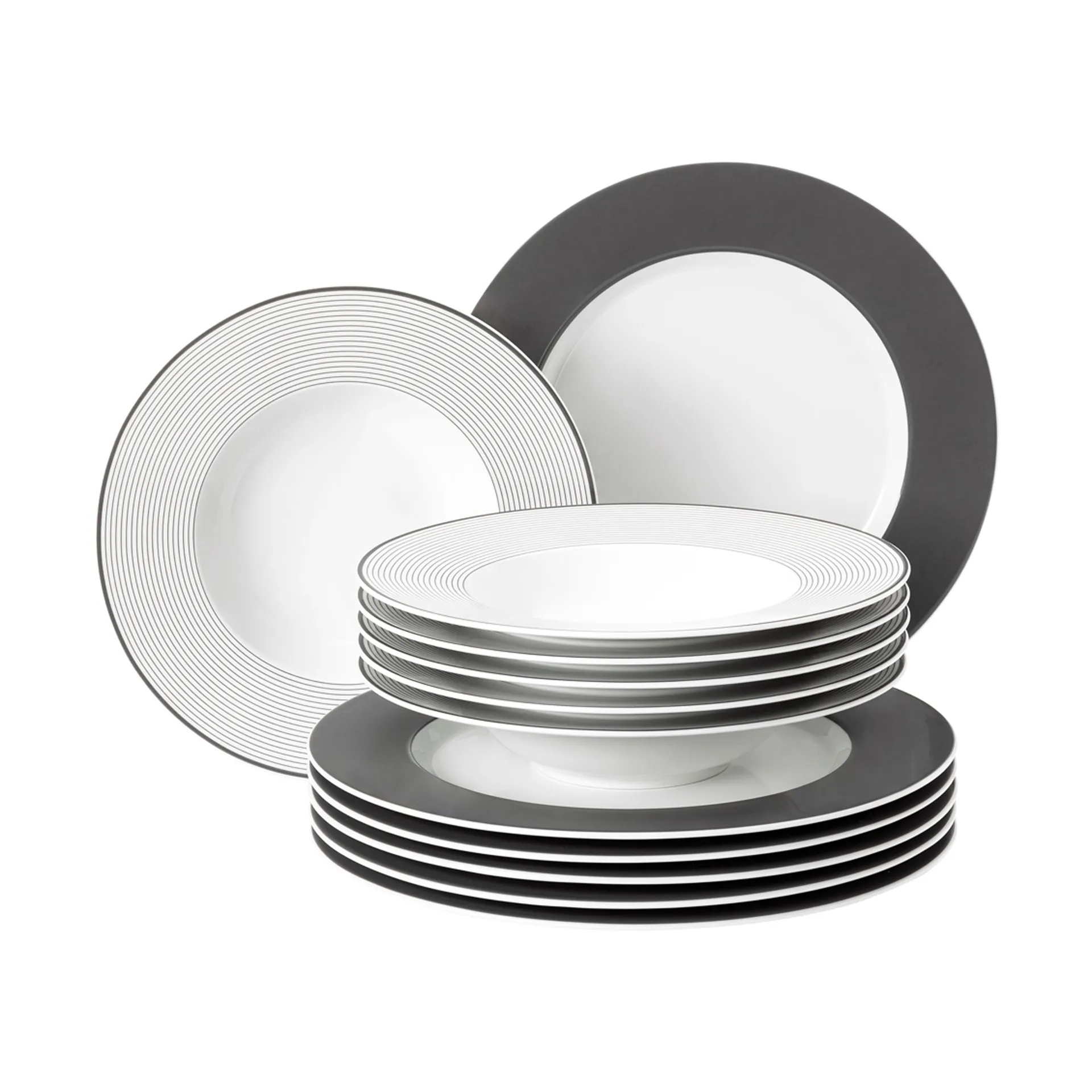 Conjunto de louça No Limits Life 12 peças, Antracite  Seltmann Weiden