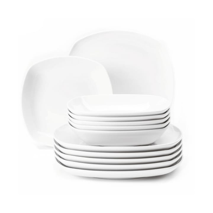 Conjunto de louça quadrado Lido 12 peças - Branco  - Seltmann Weiden