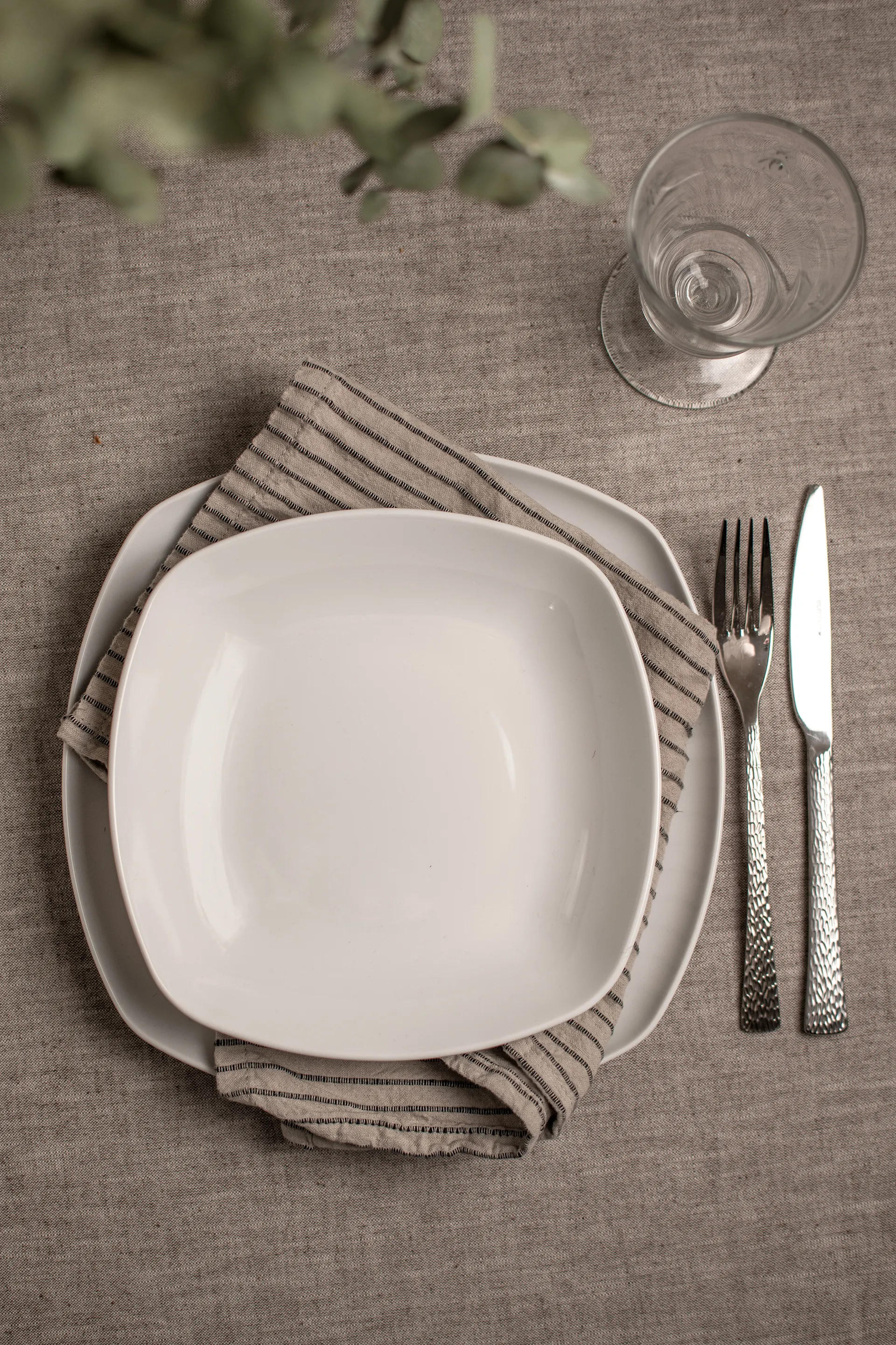 Conjunto de louça quadrado Lido 12 peças, Branco  Seltmann Weiden