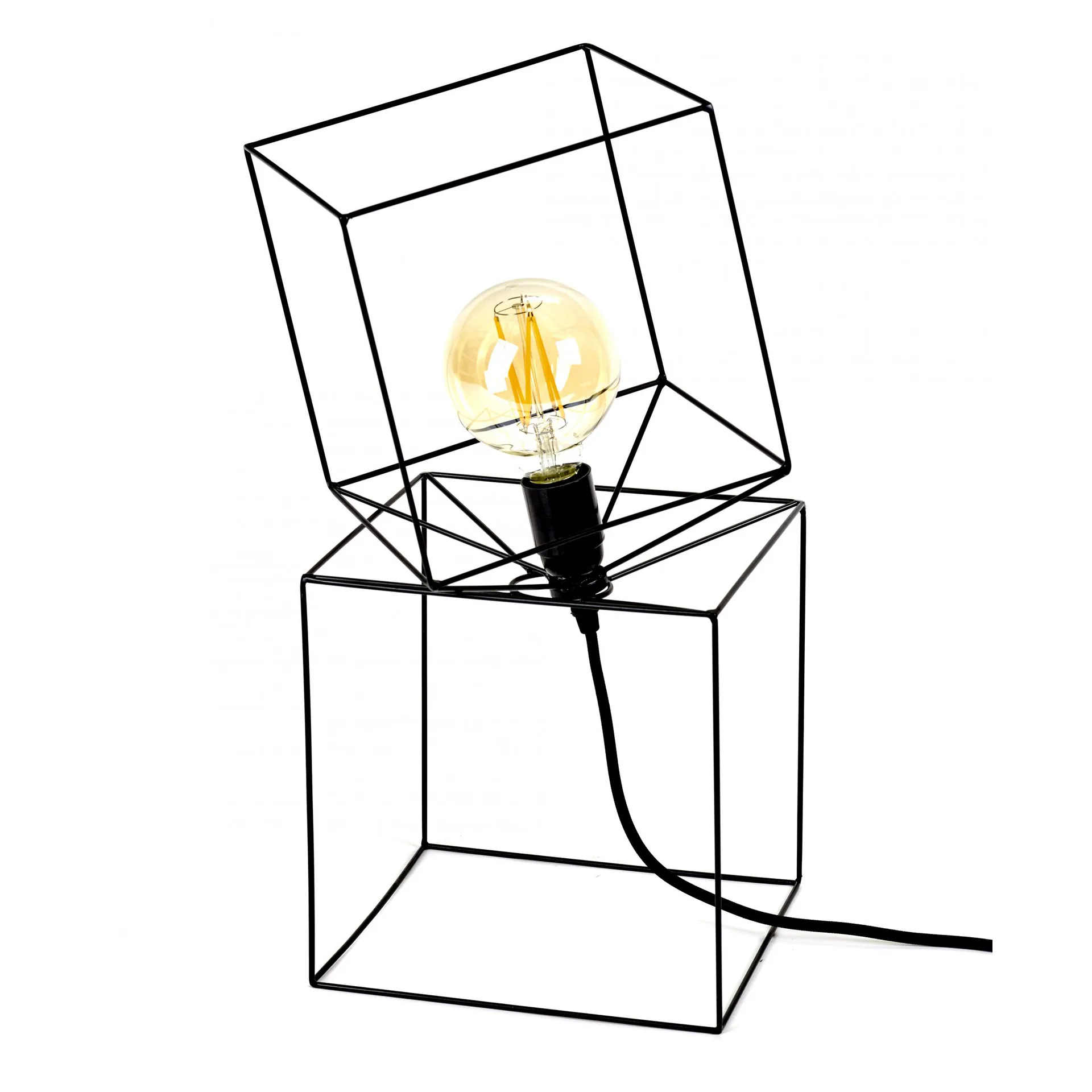 Candeeiro de mesa Trompe l'oeil, preto Serax