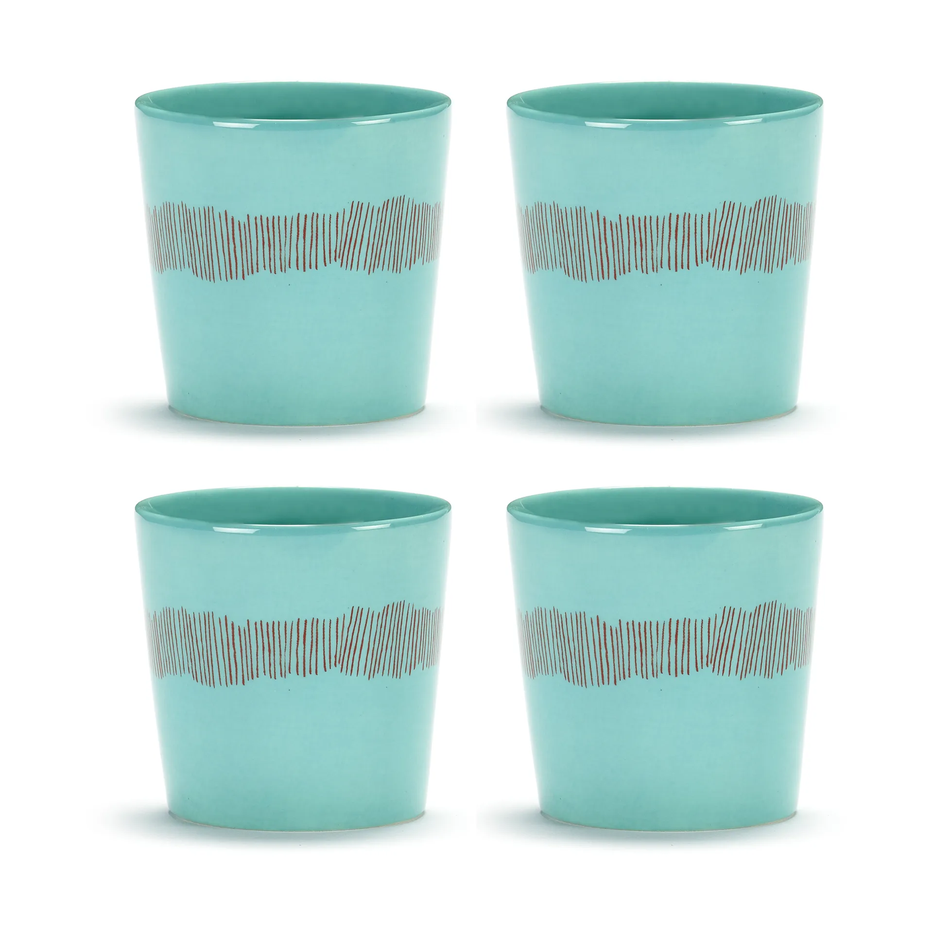 Chávena de café Ottolenghi Feast 25 cl 4 unid., Azure stripes-red Serax