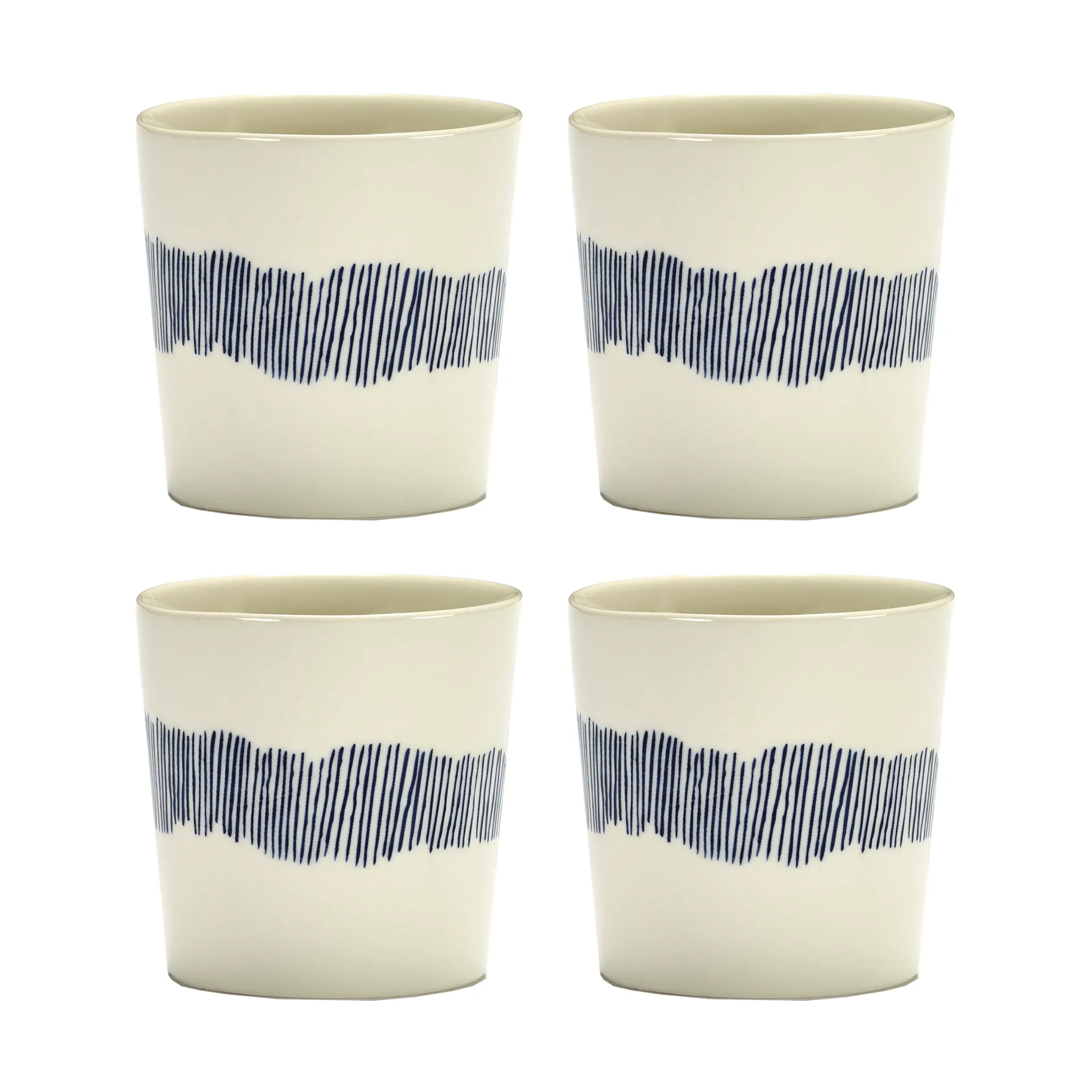 Chávena de café Ottolenghi Feast 25 cl 4 unid., White stripes-blue Serax
