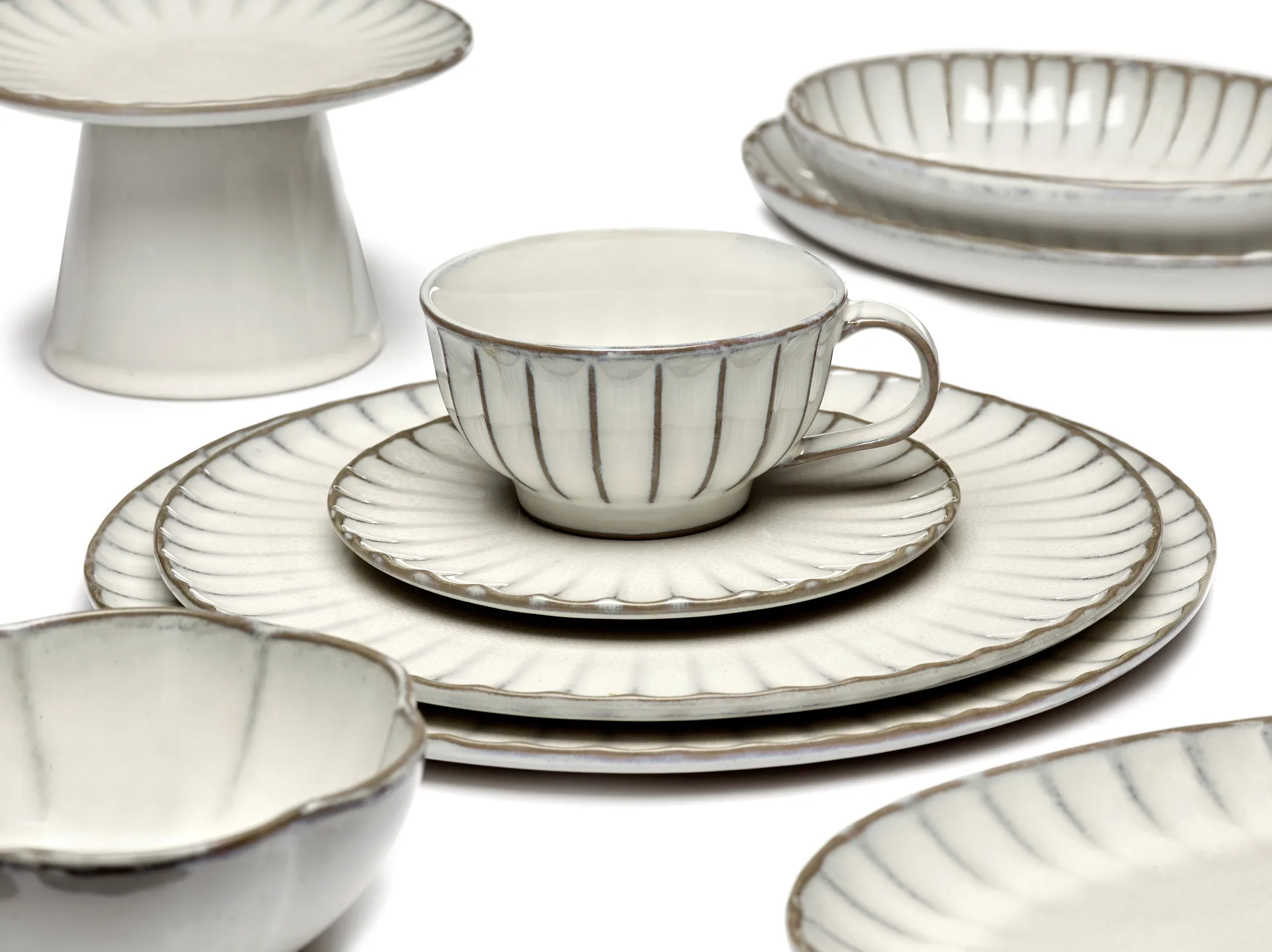 Chávena de cappuccino Inku 20 cl, Branco Serax