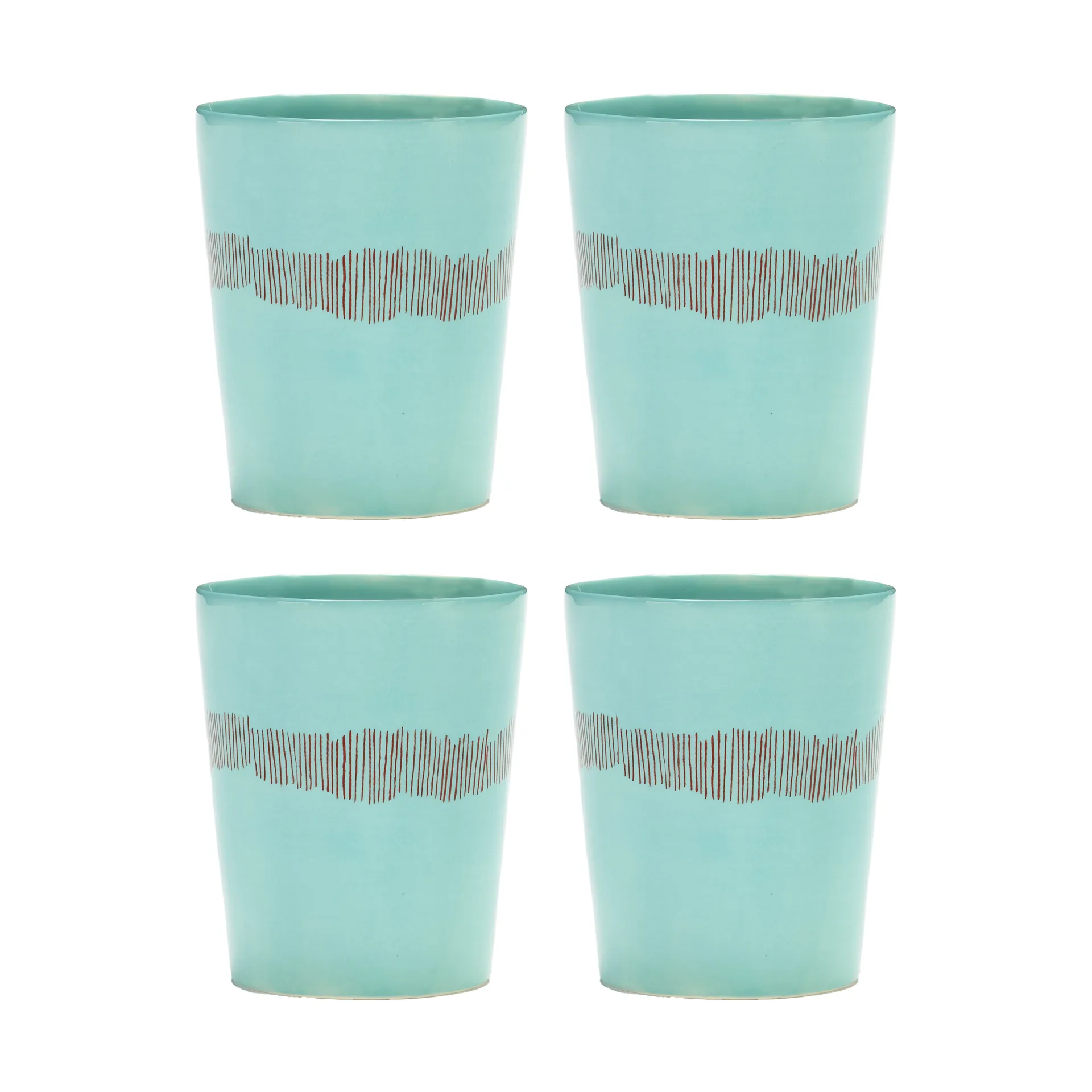 Chávena de chá Ottolenghi Feast 33 cl 4 unid., Azure stripes-red Serax