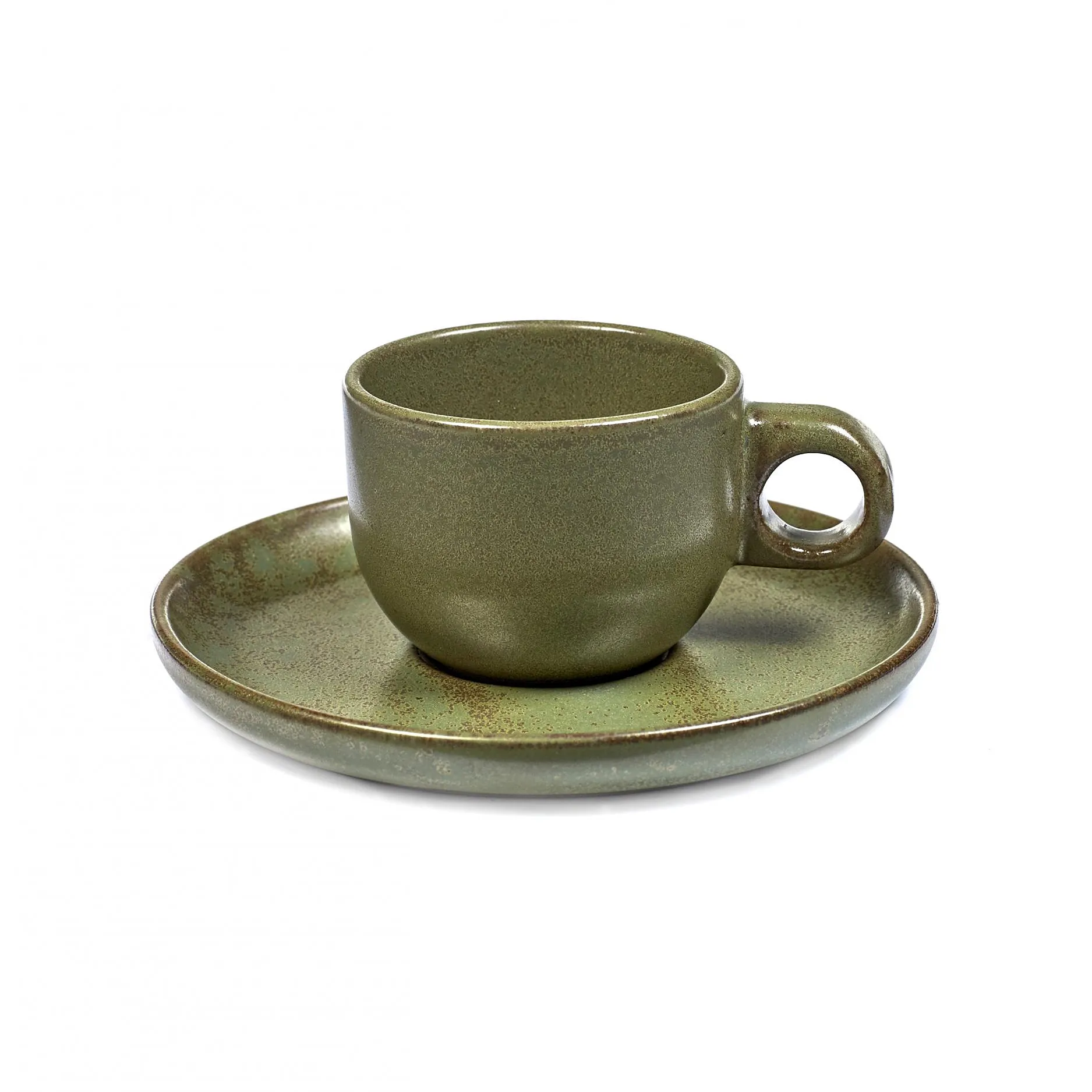Chávena de expresso com pires Surface 10 cl, camogreen Serax