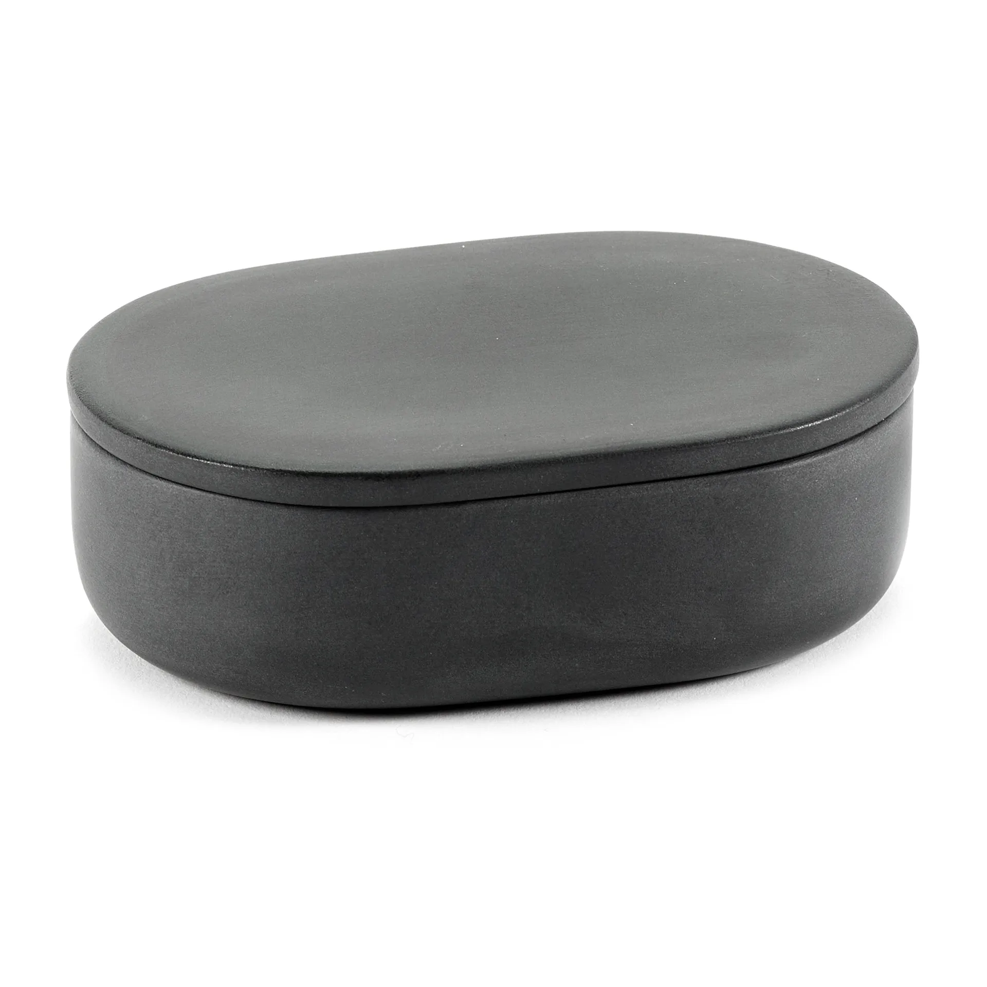 Frasco oval de alimentos com tampa Cose S 3,3x10,2 cm, Cinzento escuro Serax