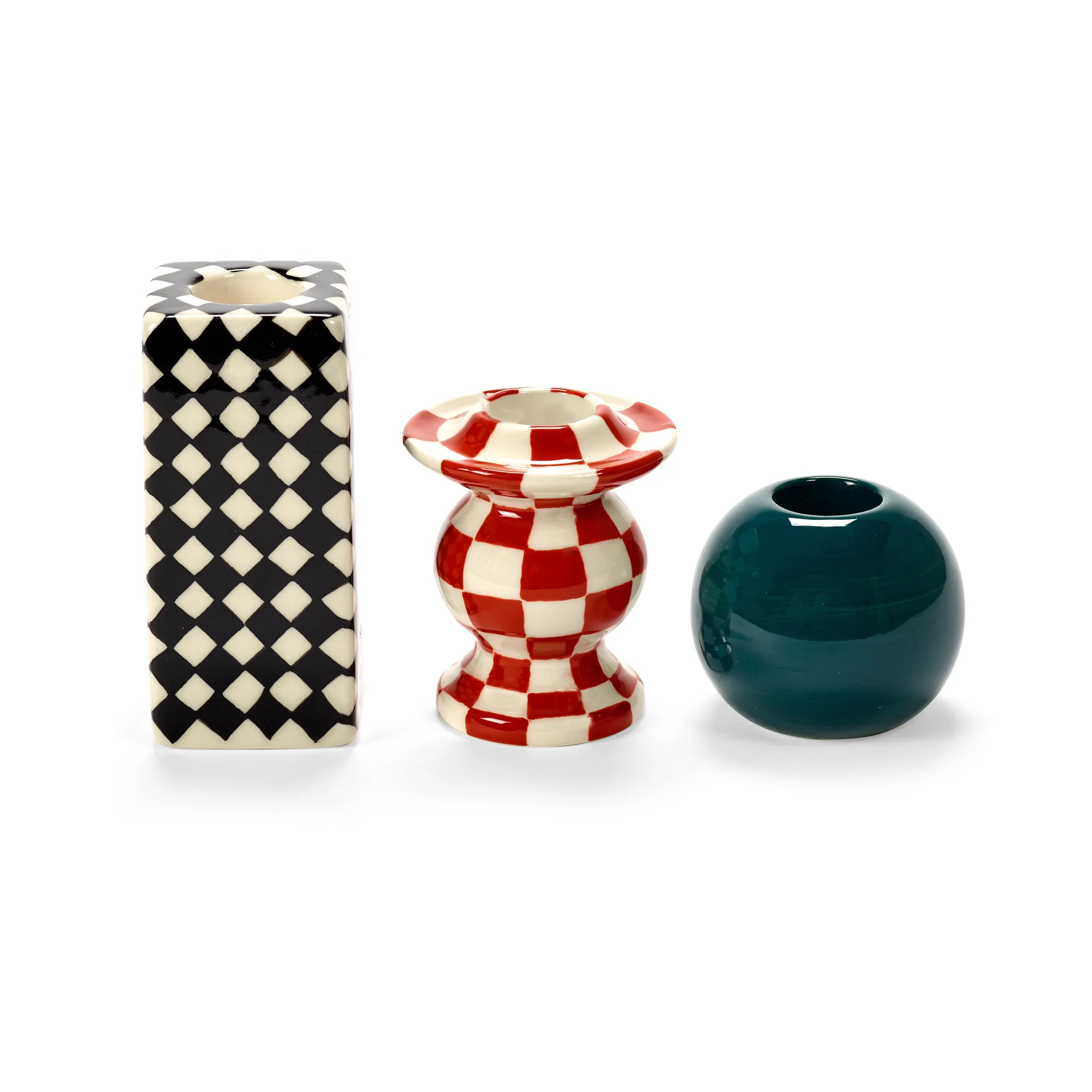 Les Objets Mouleversants N°1 castiçal, Preto-branco Serax