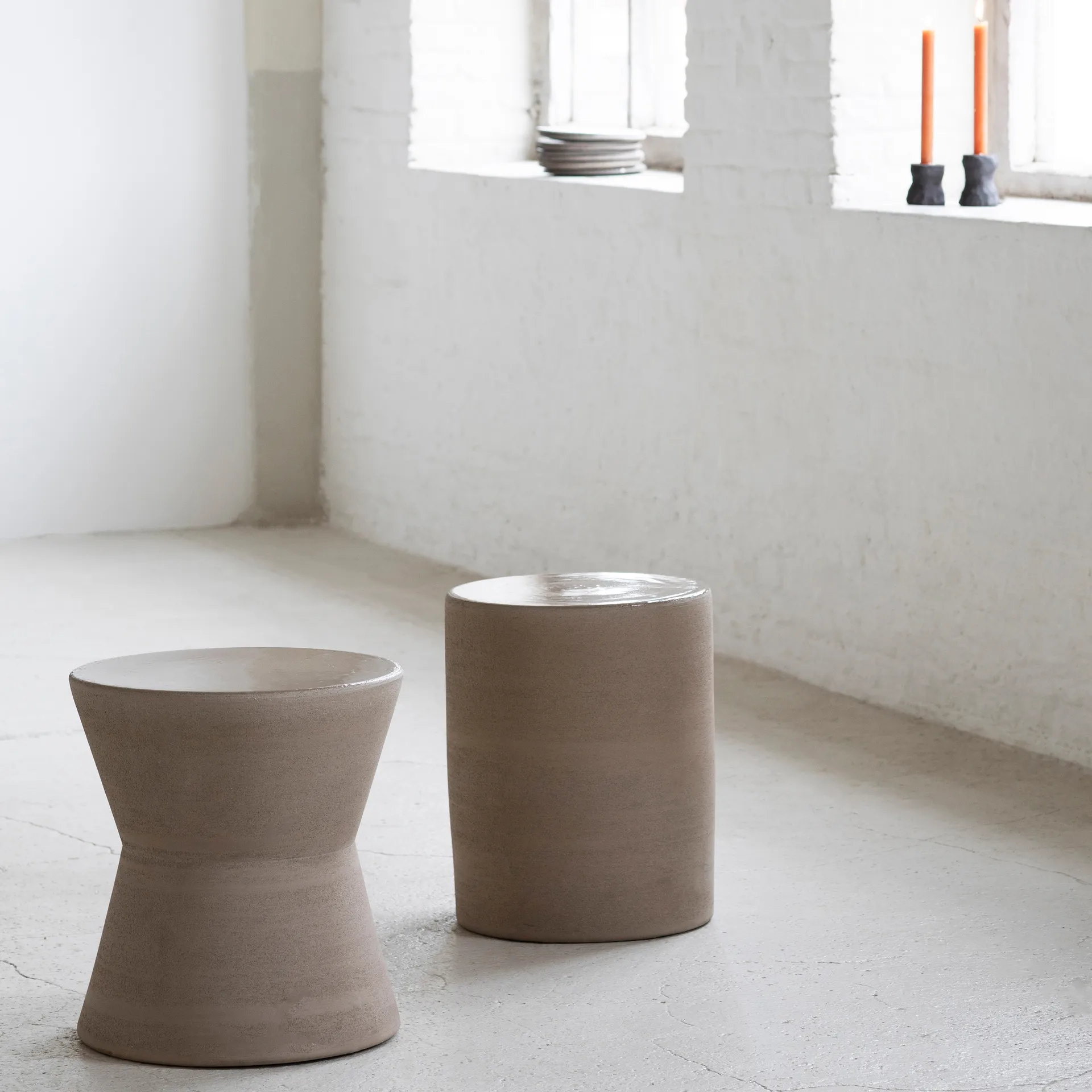 Mesa de apoio Pawn 38 cm, bege Serax