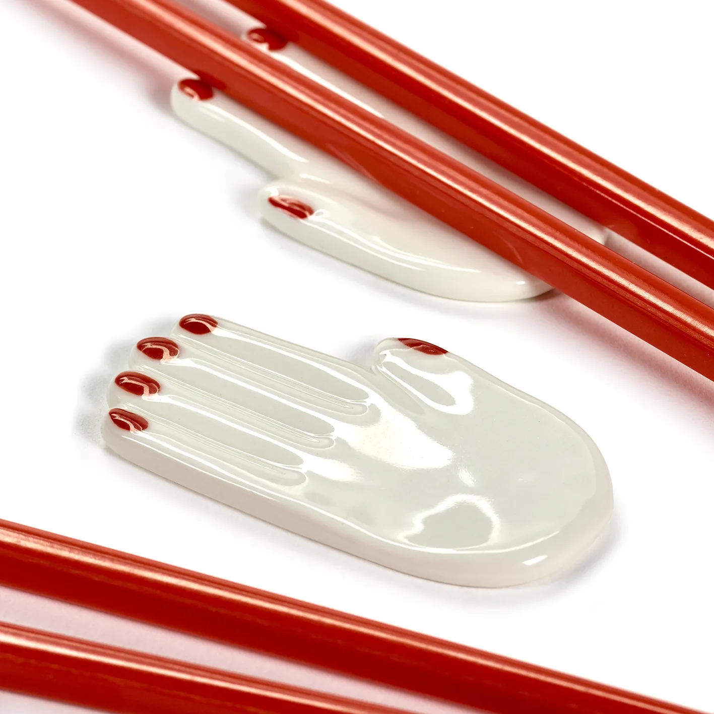 Pauzinhos com suporte Table Nomade, 6 un., vermelho Serax