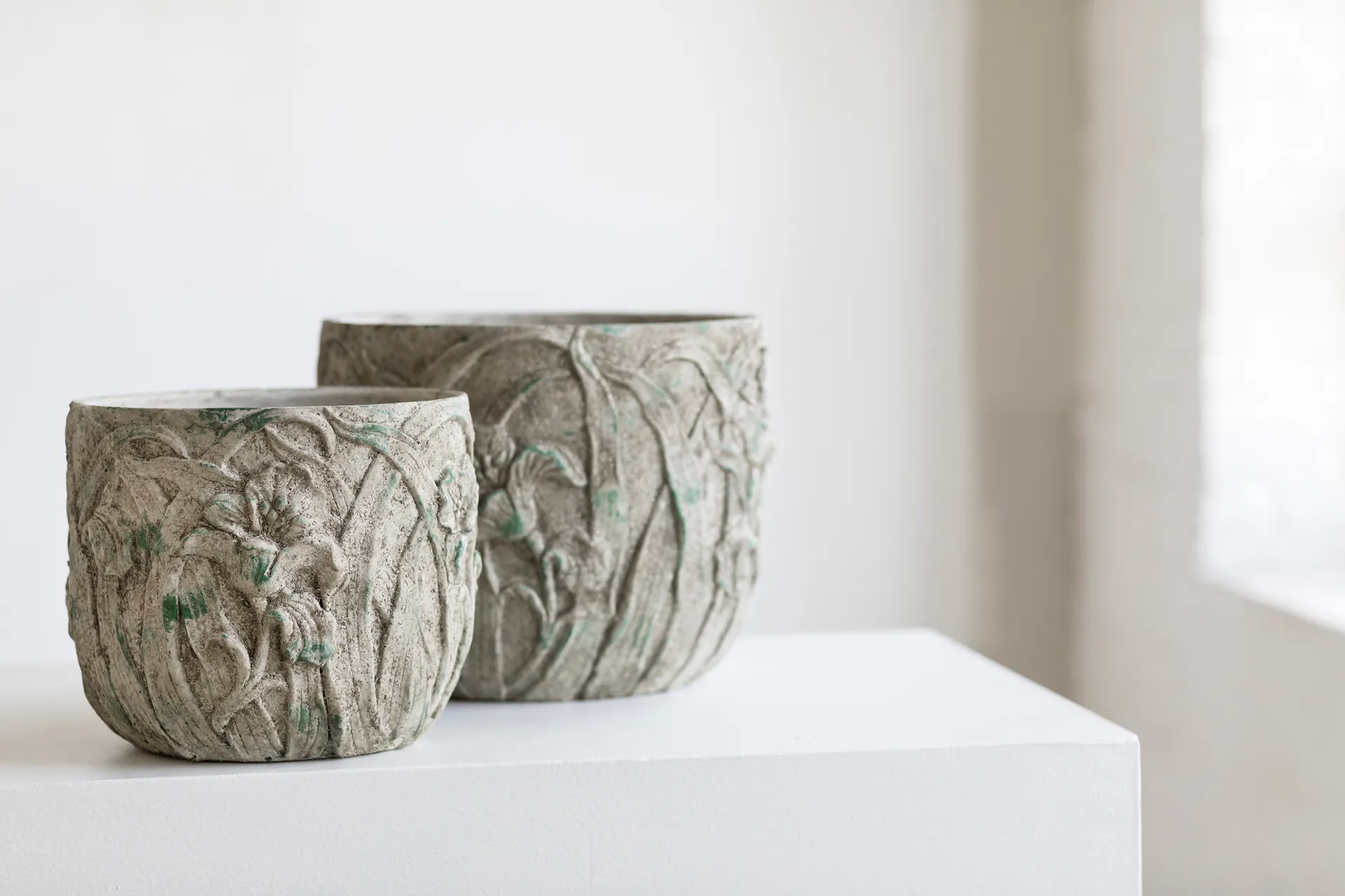 Pote Rustic floral M 25,5 cm, Grey Serax