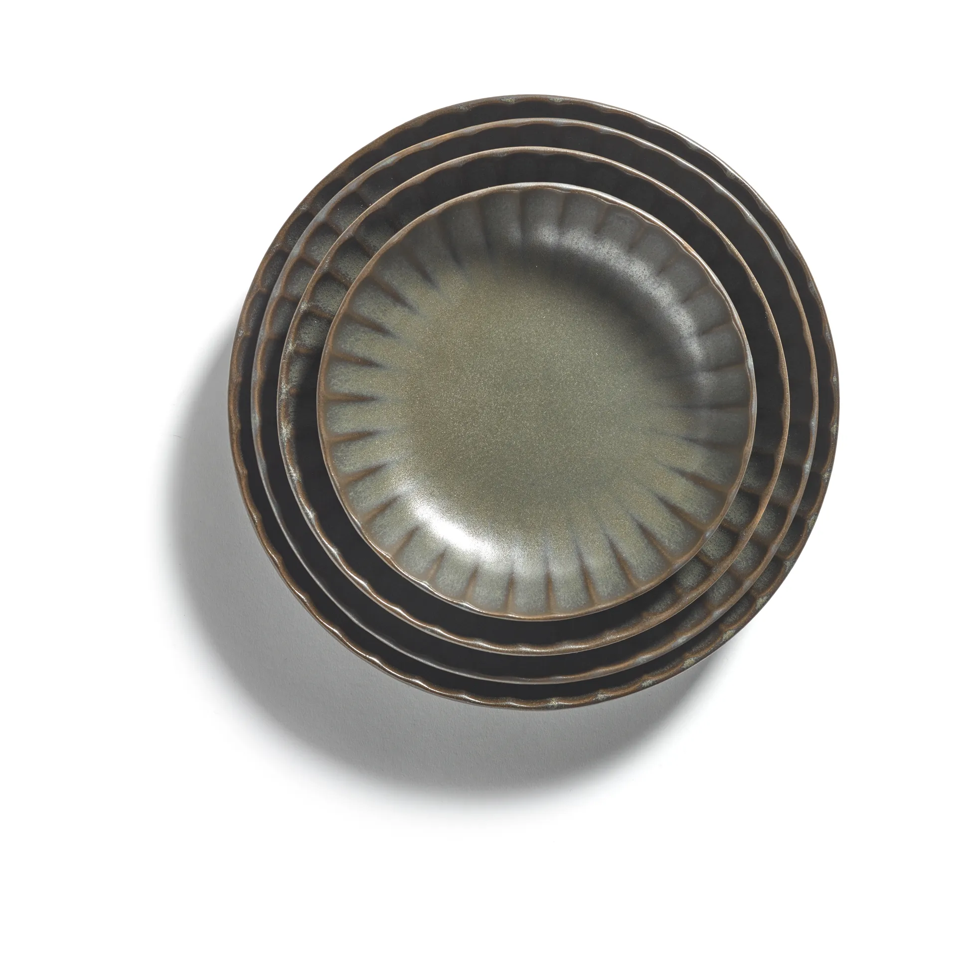 Prato Inku high M Ø21 CM 2-unidades, Verde Serax