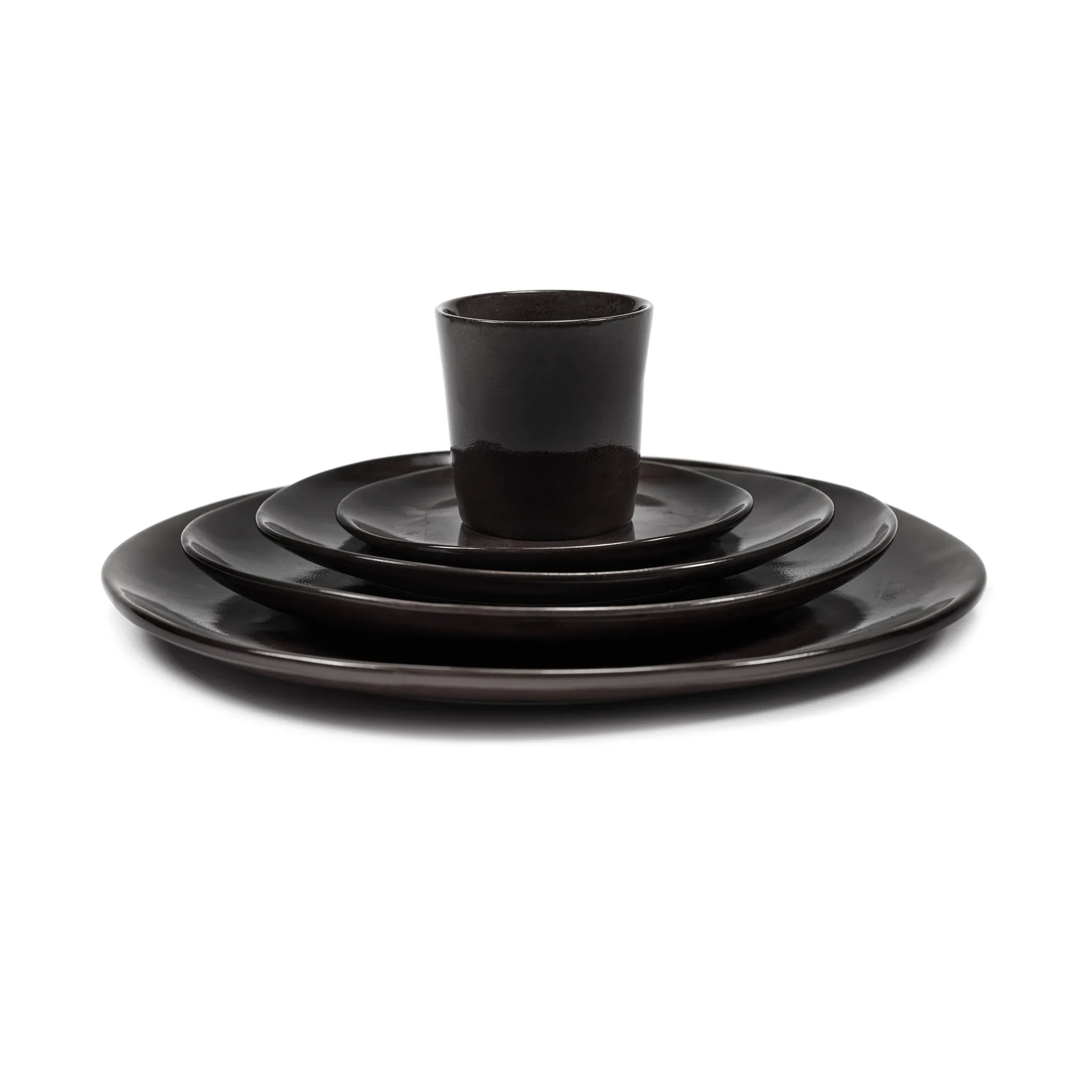 Prato La Mère XL Ø27 cm 2-unidades , Castanho escuro  Serax