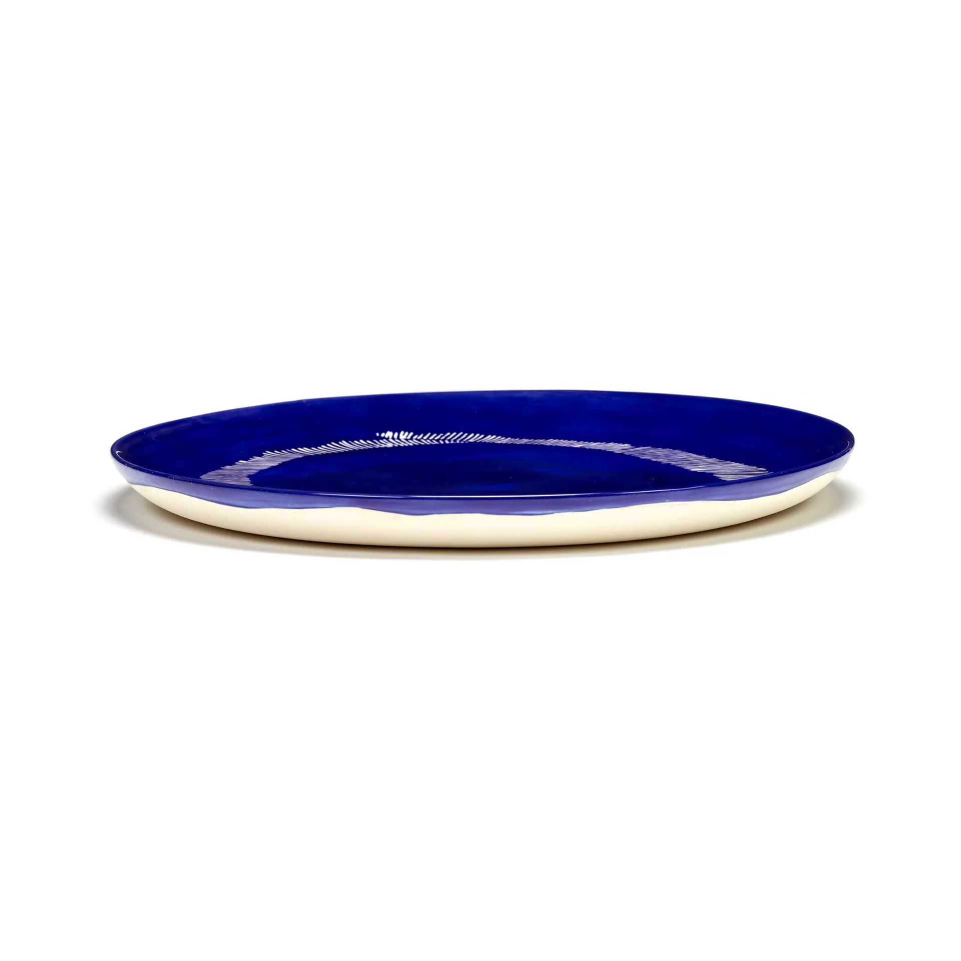 Prato Ottolenghi Feast L Ø26,5 cm 2 unid., Dark blue stripes-white Serax