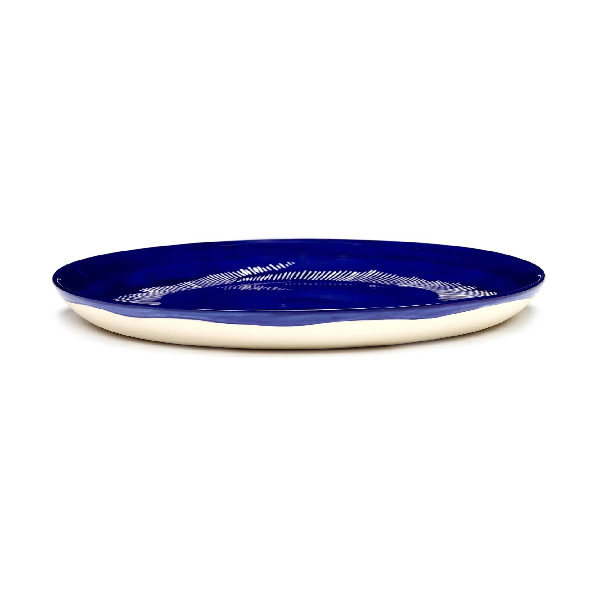 Prato Ottolenghi Feast M Ø22,5 cm 2 unid., Dark blue stripes-white Serax