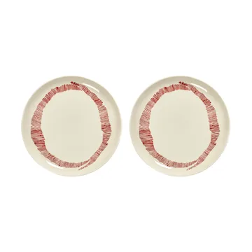 Prato Ottolenghi Feast M Ø22,5 cm 2 unid. - White stripes-red - Serax