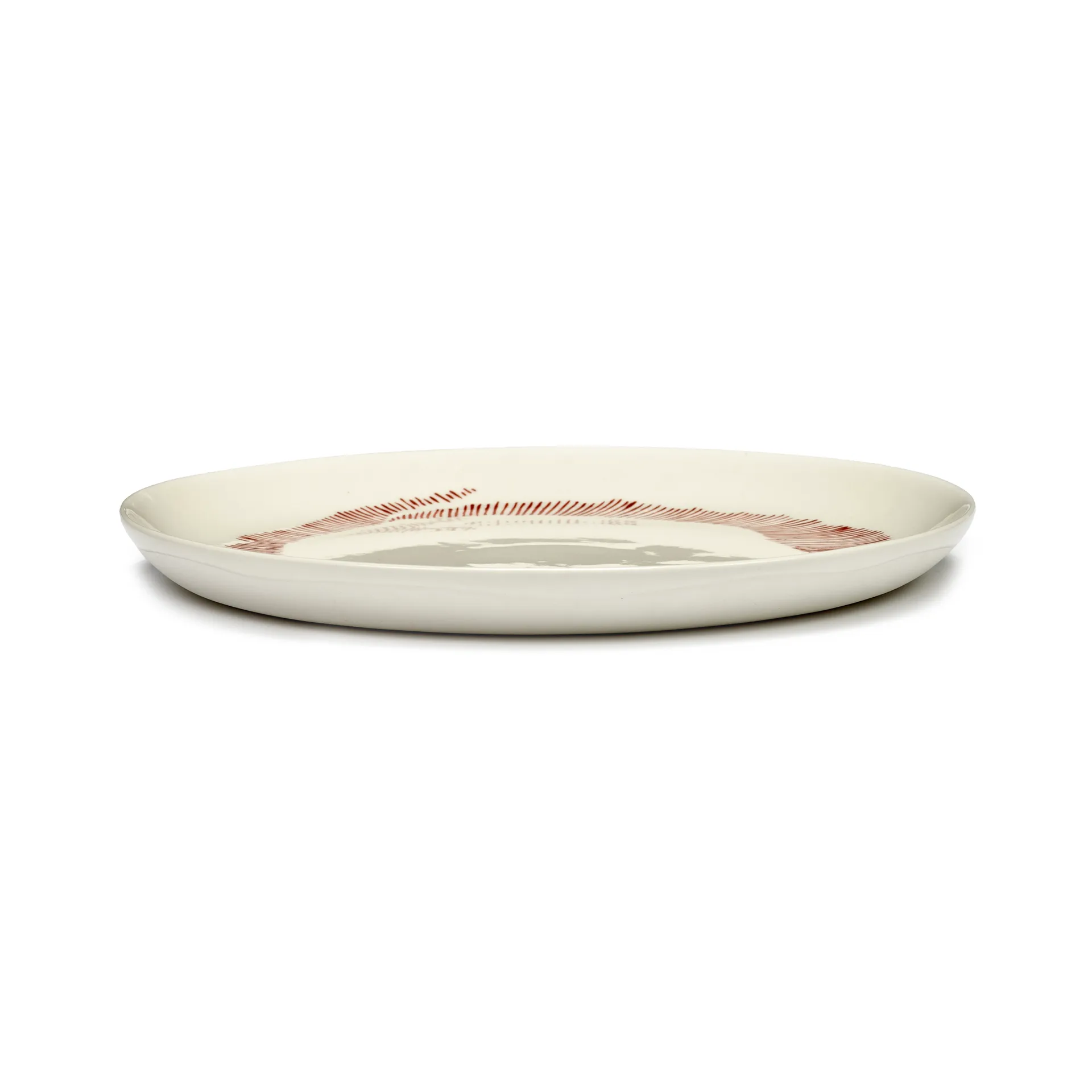 Prato Ottolenghi Feast M Ø22,5 cm 2 unid., White stripes-red Serax