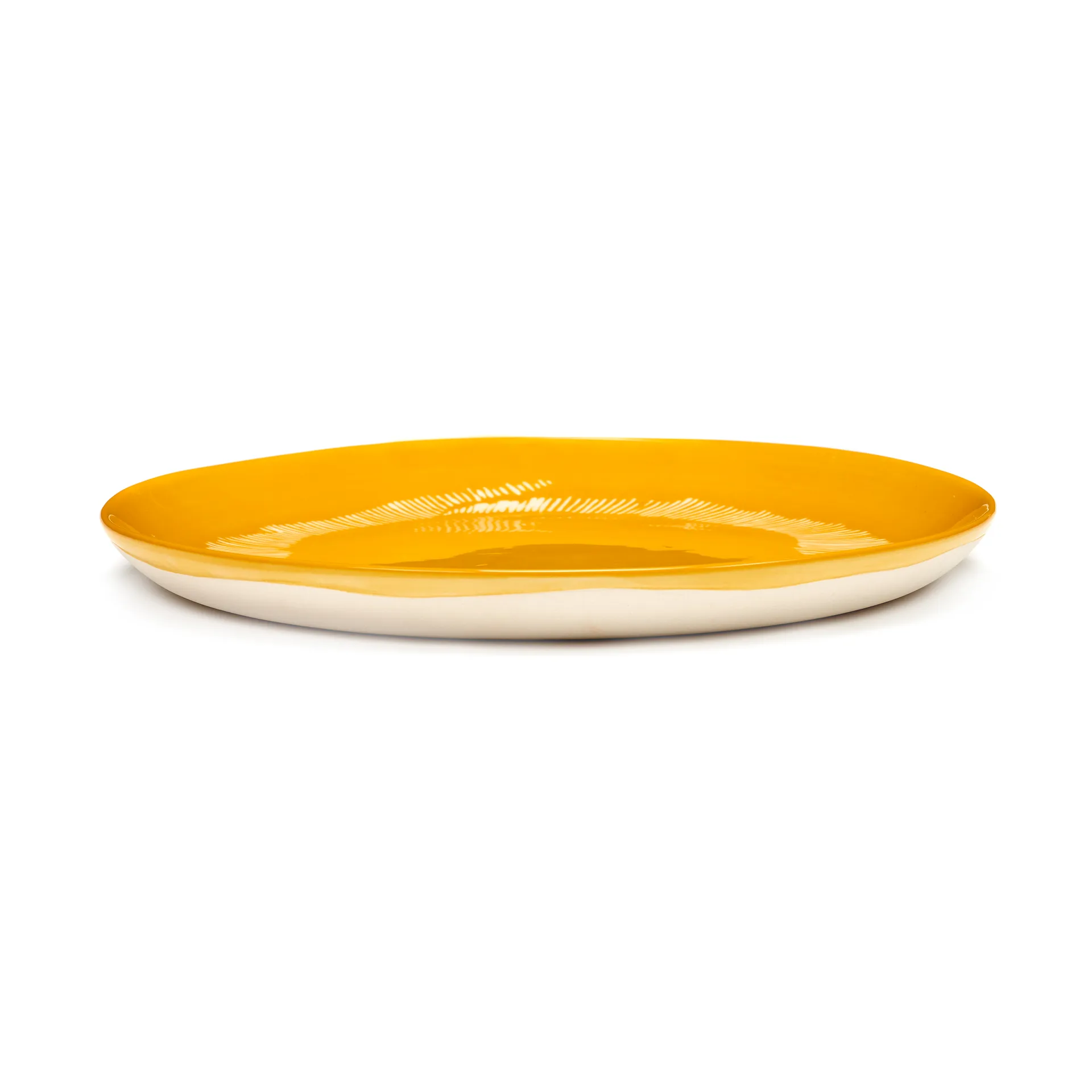 Prato Ottolenghi Feast M Ø22,5 cm 2 unid., Yellow stripes-white Serax